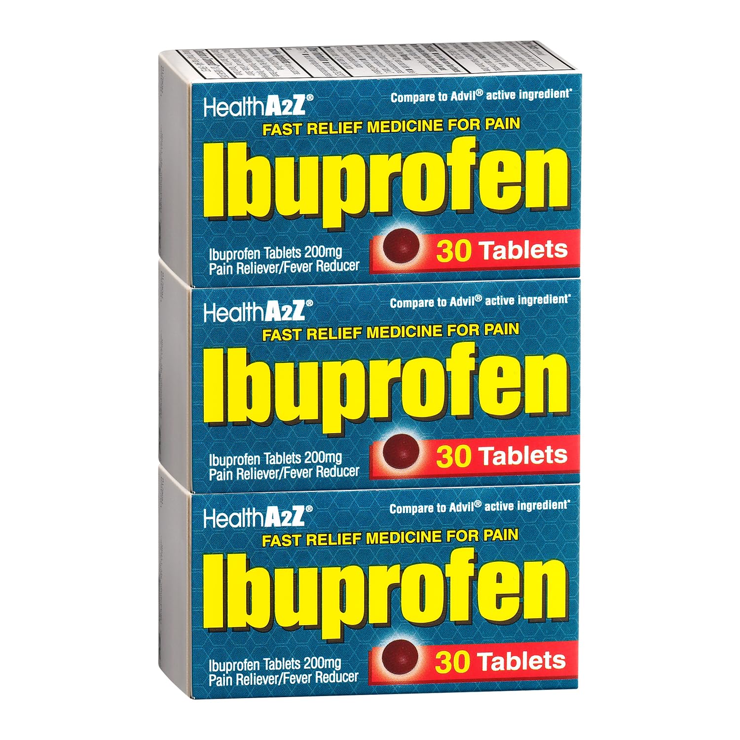 HealthA2Z® Ibuprofen 200mg | Pain Relief | Body Aches | Headache | Arthritis | Cramps | Back Pain | Fever Reducer… (30 Counts (Pack of 3)) - Image 5