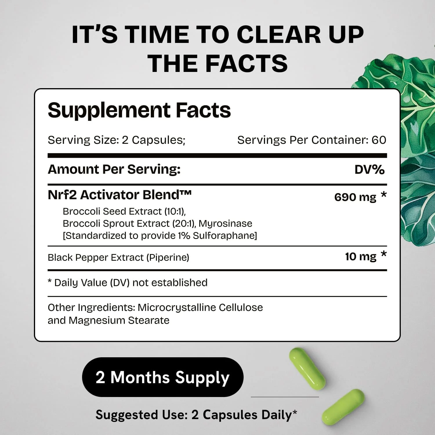 Healthbiotics Sulforaphane Supplement Organic Broccoli Sprouts | Stabilized Sulforaphane from Broccoli Florets & Seeds | Organic Sulfur Supplements 120 Pills | 1 Pack - Image 4