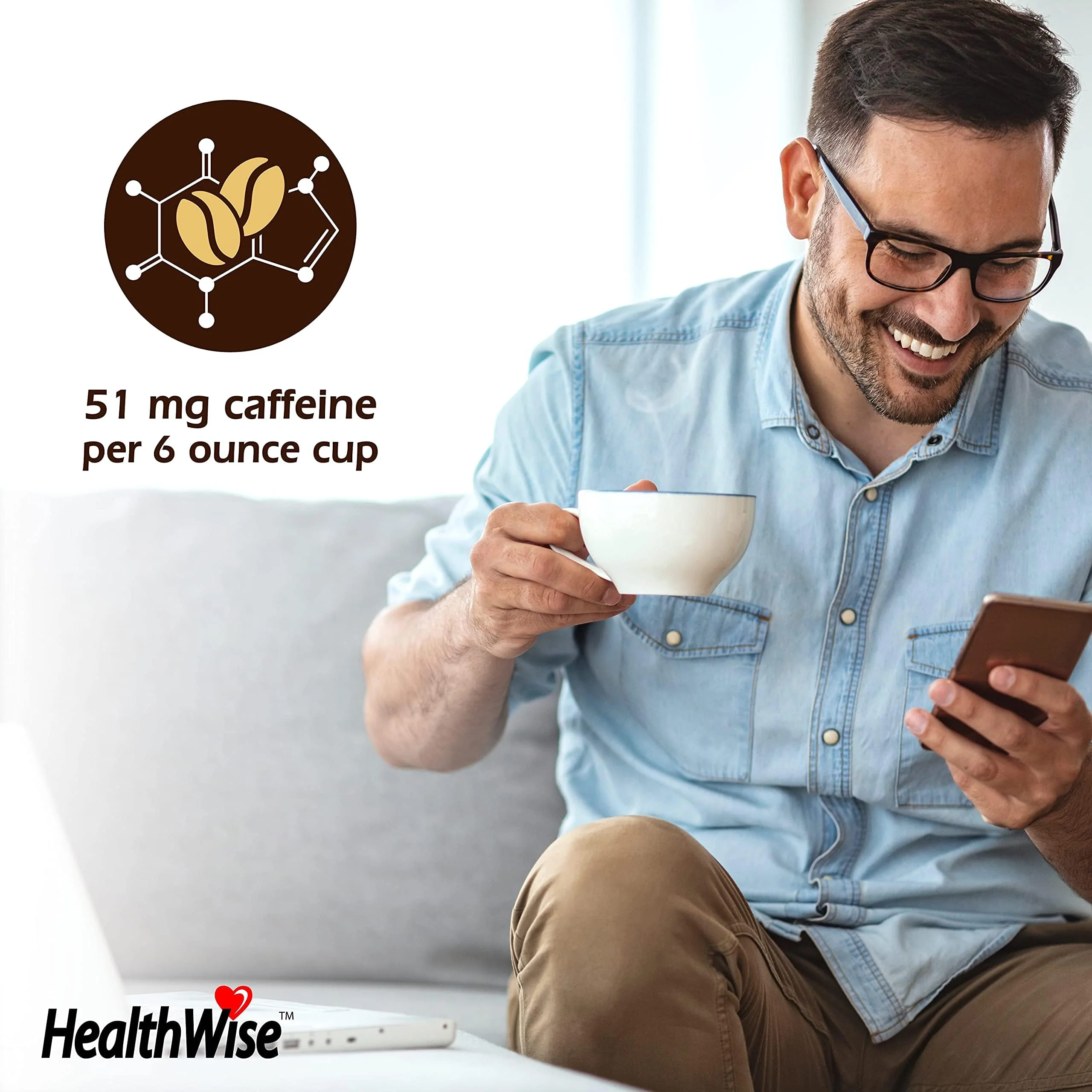 Healthwise Low Acid 100% Colombian Coffee K-Cups – Medium Roast, Healthier Coffee for Sensitive Stomach (Unflavored) – 36 Count (Pack of 3) - Image 4
