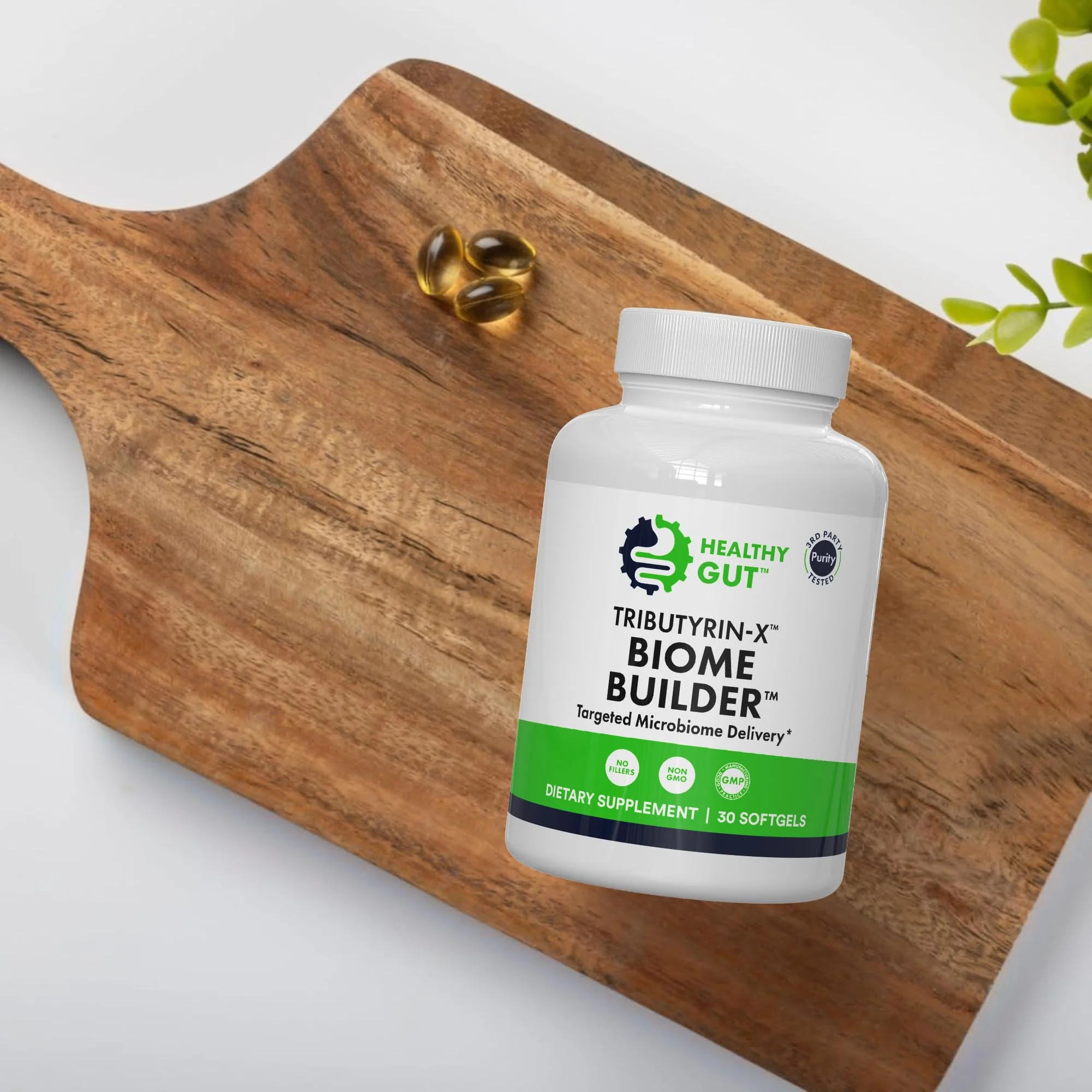 Healthy Gut Tributyrin-X | Most Bioavailable Butyrate Postbiotic for Gut Health & Leaky Gut Support | 99% Pure w/Zero Odor | 30 Softgels - Image 2