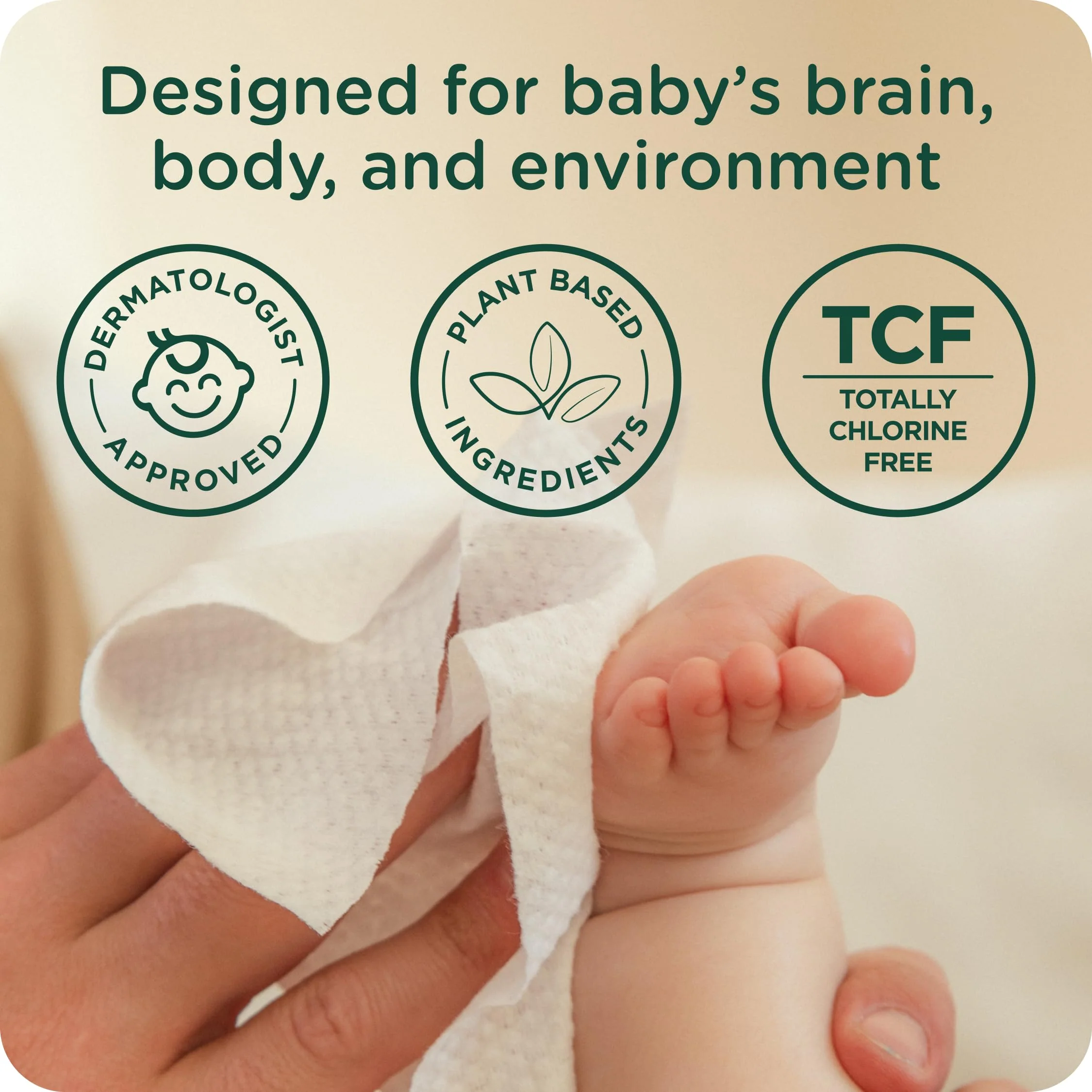 HealthyBaby Our Wet Wipes | EWG Verified Safe | 100% Water & Plant Based | Unscented & Safe for Sensitive Skin | Fragrance Free and Totally Chlorine Free (8 packs, 512 wipes) - Image 4