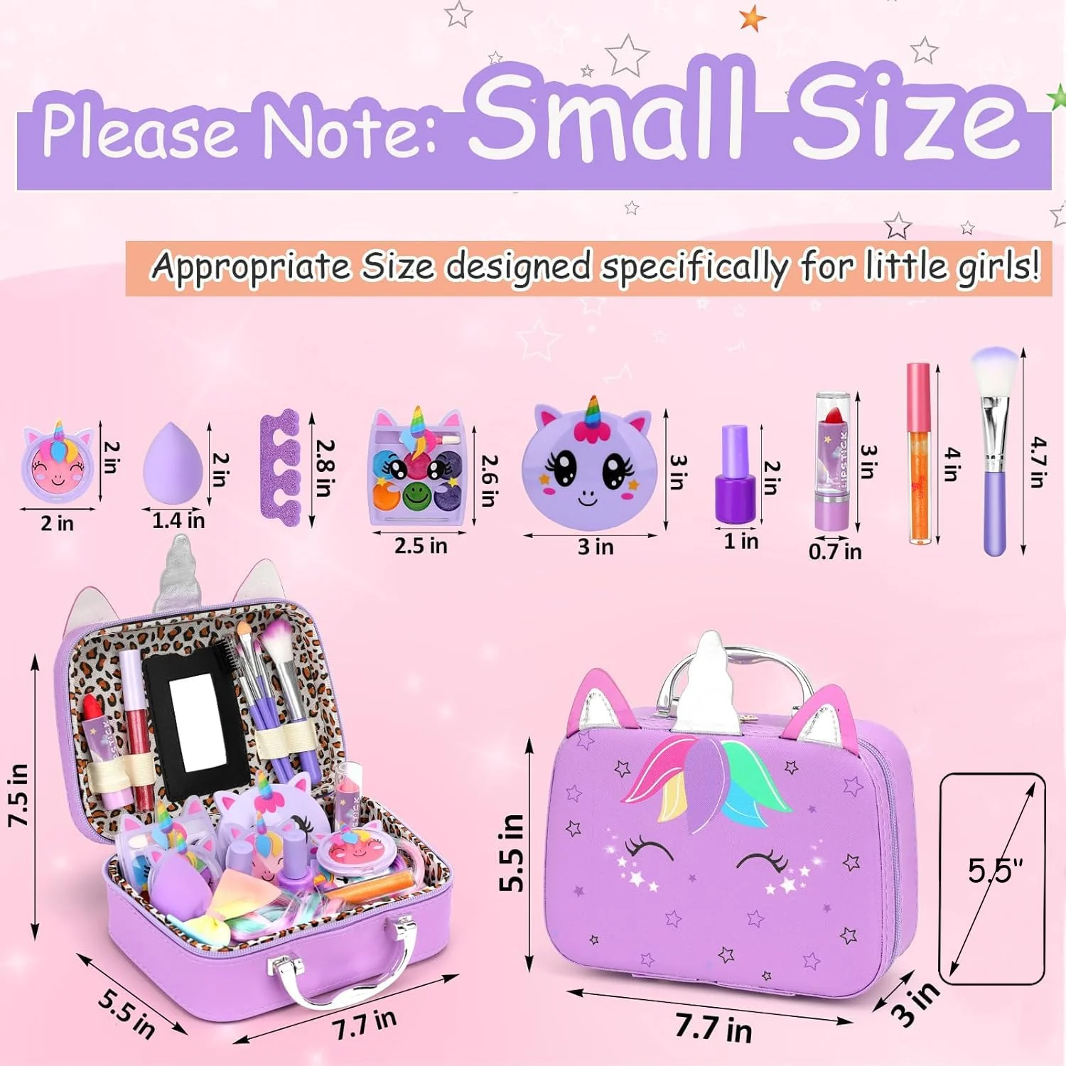 Heaning Kids Washable Makeup Girl Toys - Real Make up Set for Kid Children Princess Dress Up Pretend Play Christmas Birthday Gifts Toys for Girls 3 4 5 6 7 8 9 10 11 12 Year Old - Image 7