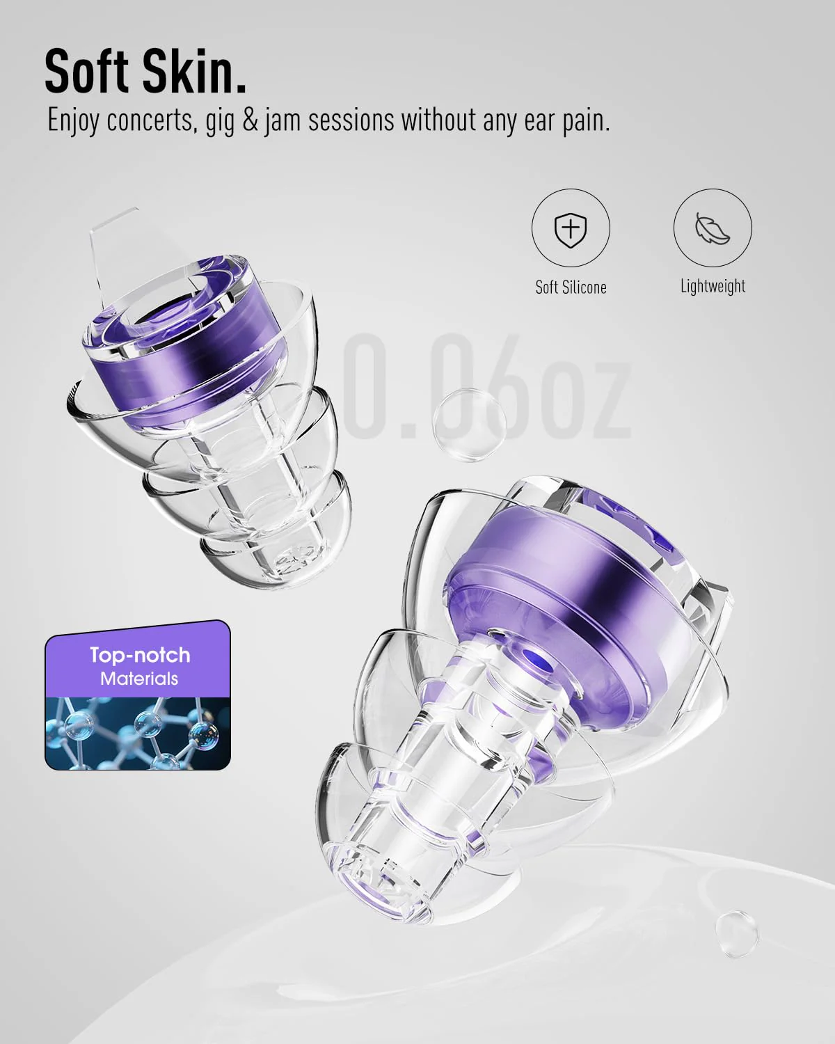 Hearprotek Concert Ear Plugs, 2Pairs Reusable high Fidelity Musician Ear Plugs for Concerts Loud Music-Noise Reduction Ear Protection earplugs for Rave,Festival,Music,Tinnitus Relief - Image 5