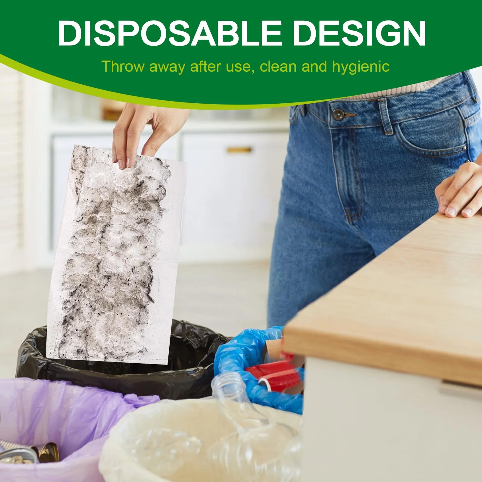 Heavy Duty Dry Sweeping Cloths Compatible with Sweeper Mop, Microfiber Duster Mop Pads Refills for Cleaning Hardwood Floor Dust and Pet Hair, Disposable (100) - Image 3