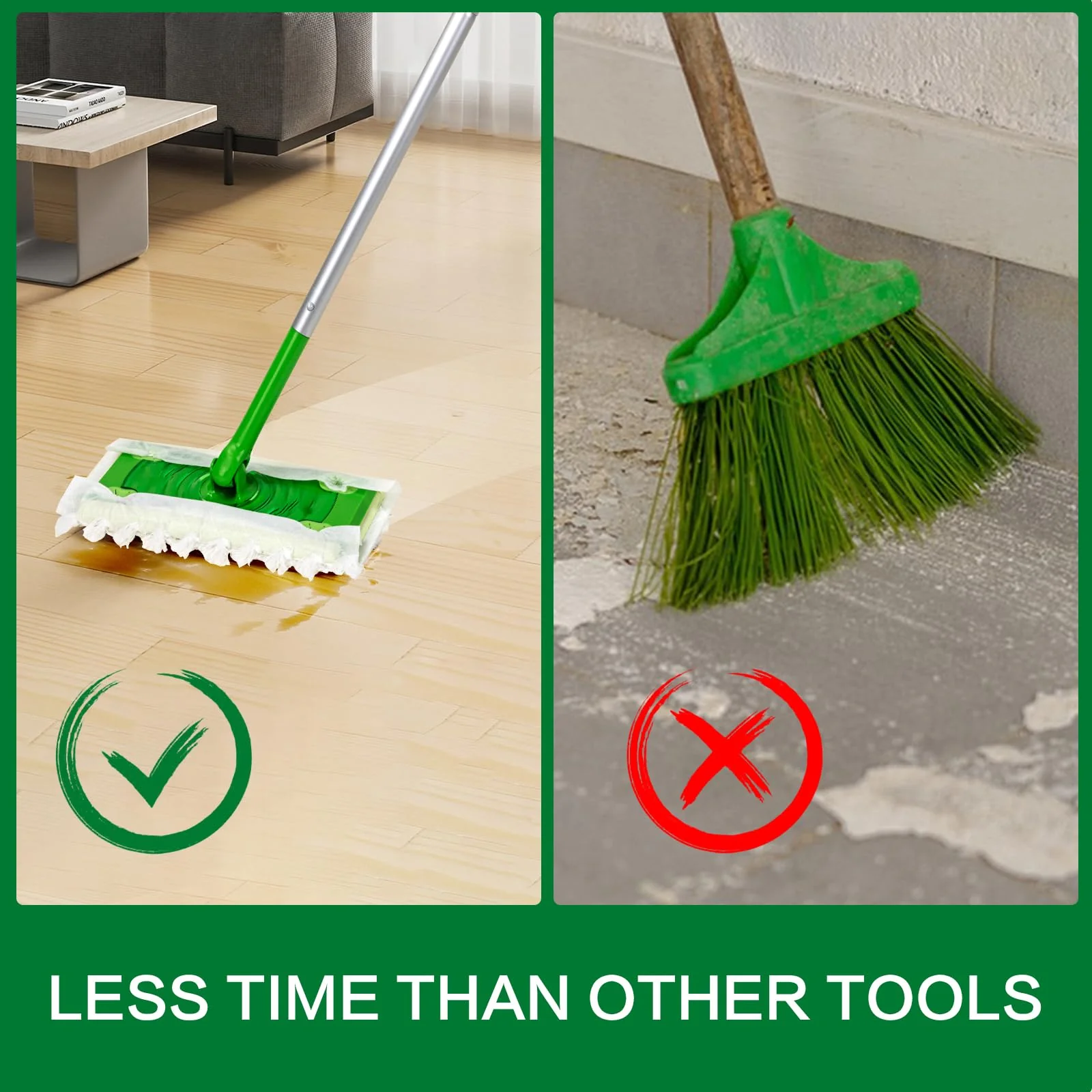 Heavy Duty Dry Sweeping Cloths Compatible with Sweeper Mop, Microfiber Duster Mop Pads Refills for Cleaning Hardwood Floor Dust and Pet Hair, Disposable (100) - Image 4