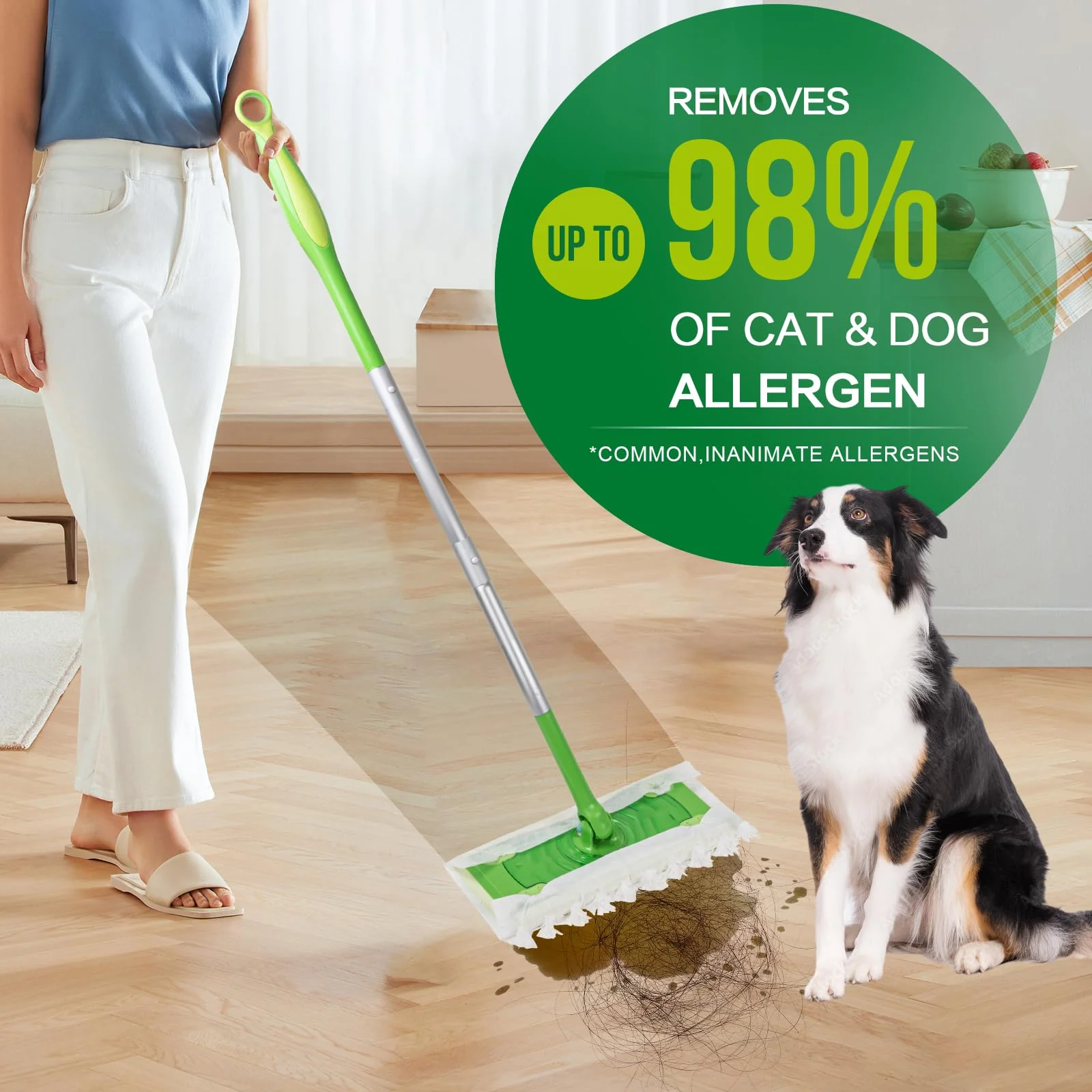 Heavy Duty Dry Sweeping Cloths Compatible with Sweeper Mop, Microfiber Duster Mop Pads Refills for Cleaning Hardwood Floor Dust and Pet Hair, Disposable (100) - Image 5