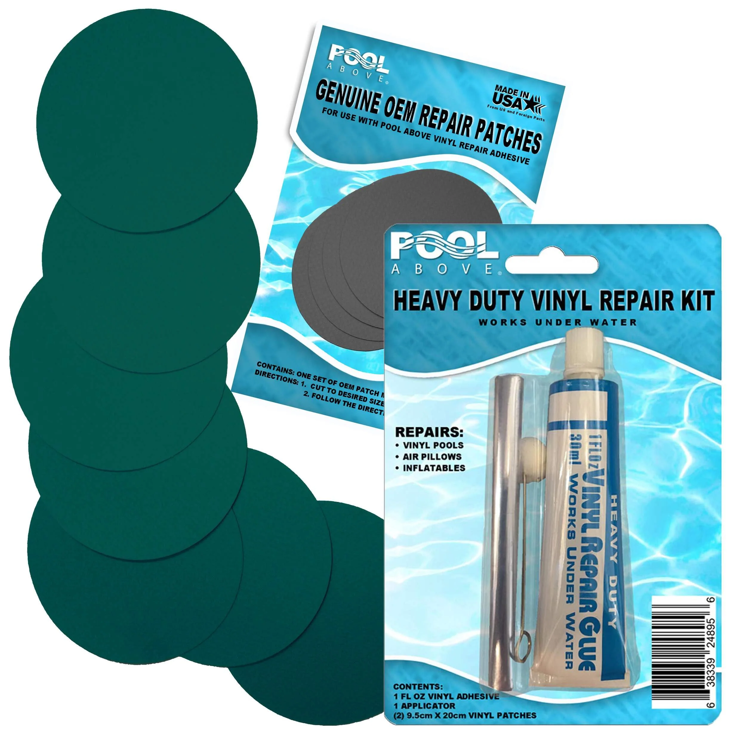 Heavy Duty Vinyl Repair Patch Kit for Above-Ground Pool Liner Repair; Glue and Patch Inflatables; Boat; Raft; Kayak; Air Beds; Inflatable Mattress Repair Blue - Image 5