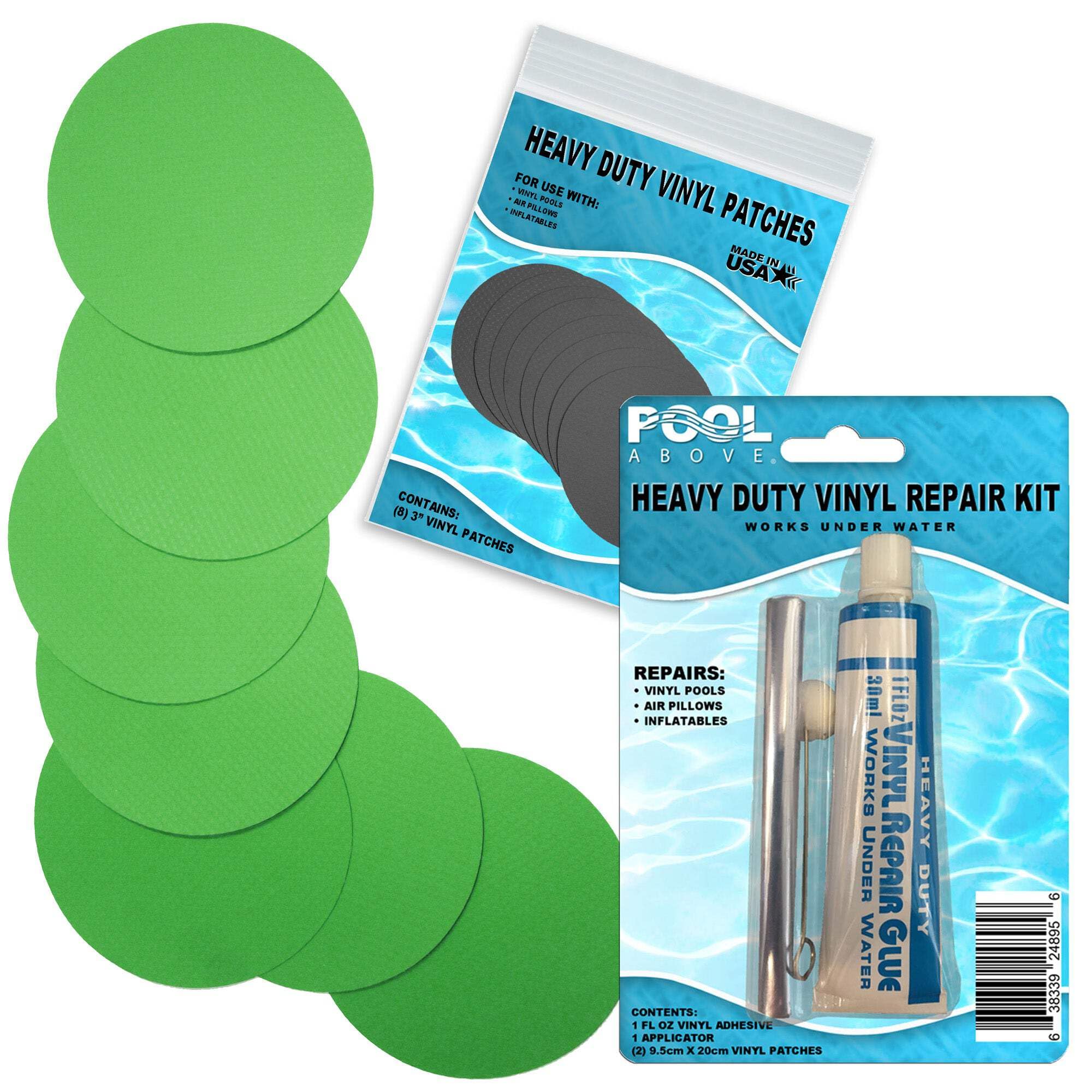 Heavy Duty Vinyl Repair Patch Kit for Above-Ground Pool Liner Repair; Glue and Patch Inflatables; Boat; Raft; Kayak; Air Beds; Inflatable Mattress Repair Blue - Image 6