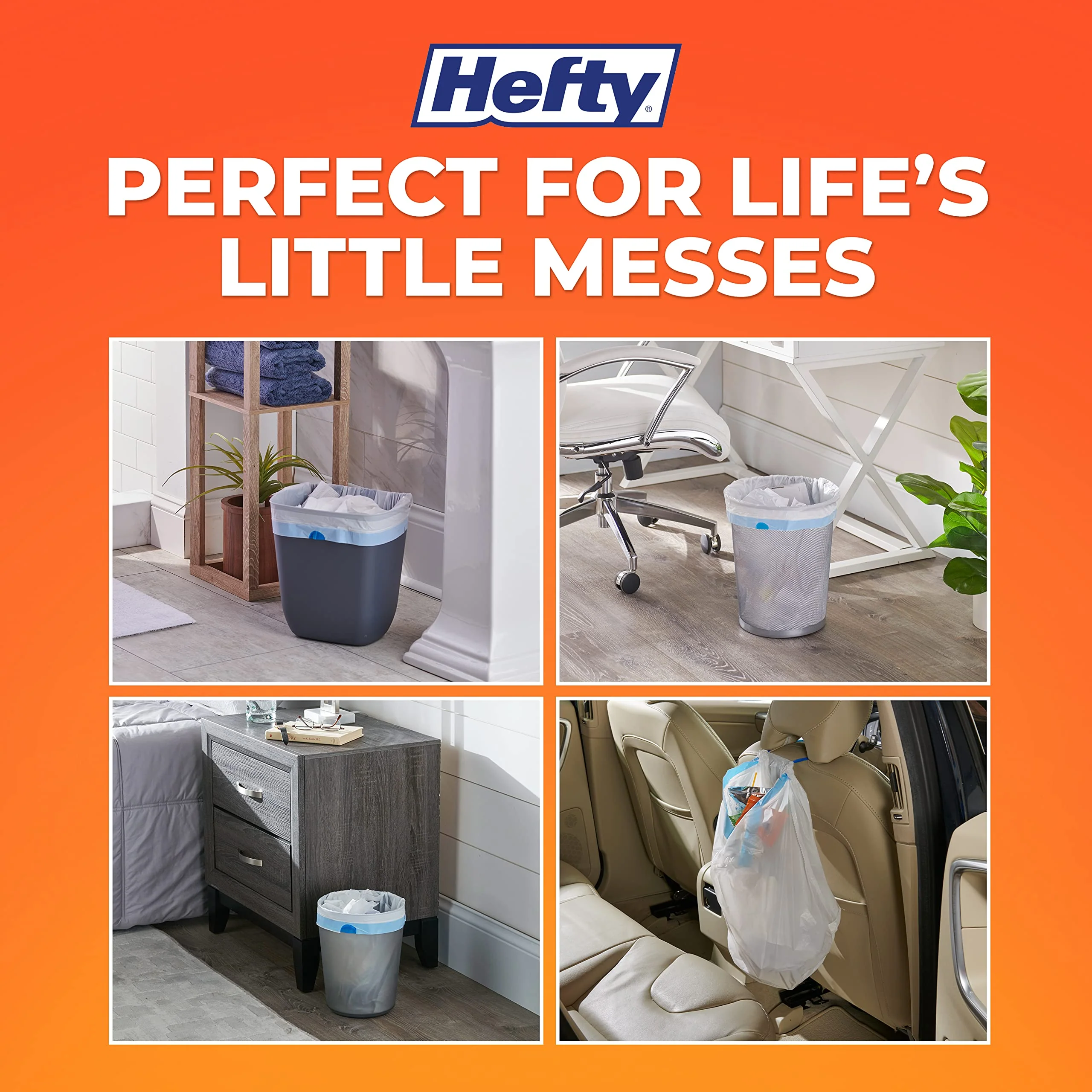 Hefty Flap Tie Small Trash Bags - Clean Burst, 26 Count, Pack of 12 - Image 5