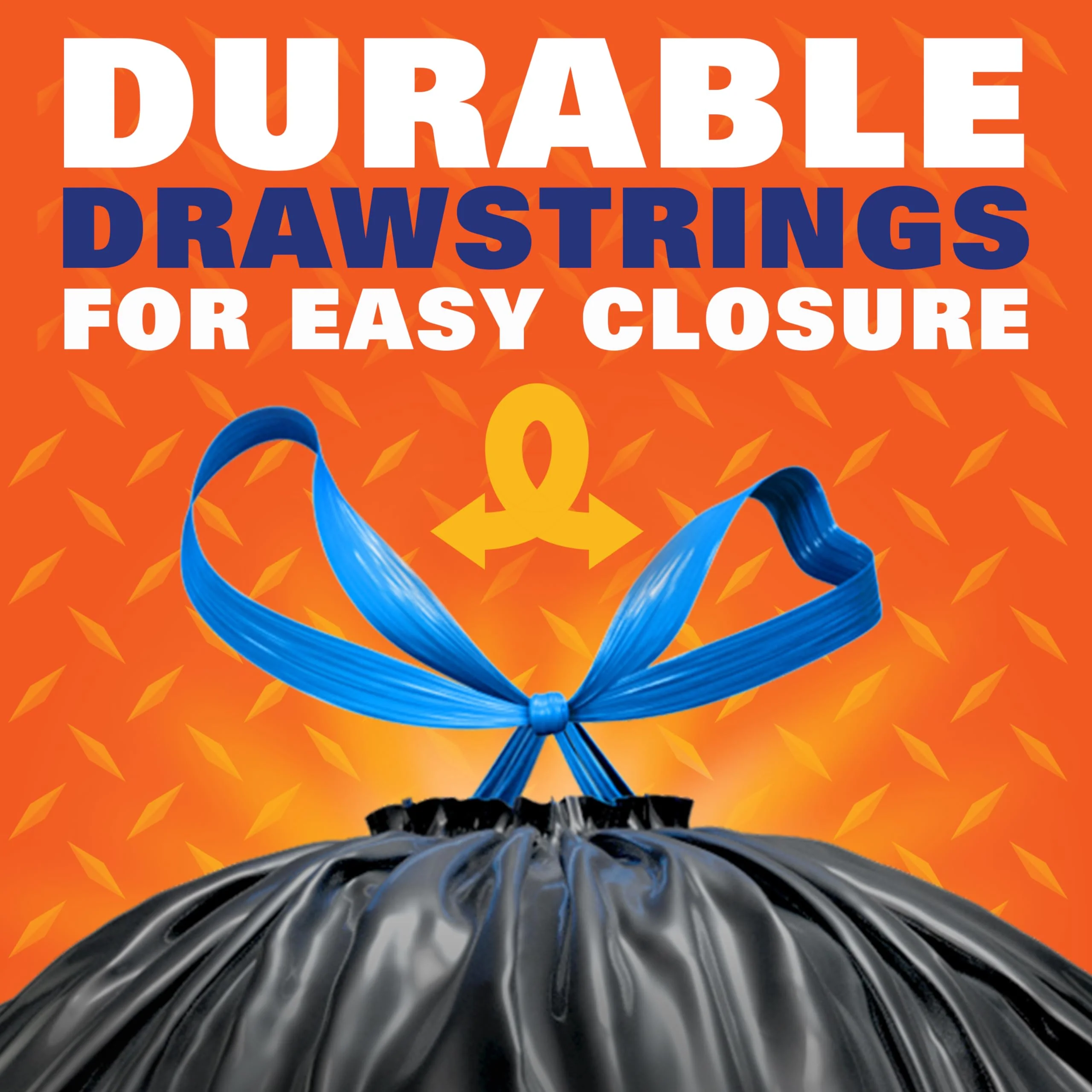 Hefty Strong 30 Gallon Trash Bags, Large Trash Bags 30 Gallon Size, Durable Drawstring Enclosure, Resists Punctures, Leaks, and Tears, Black, Unscented, 56 Bags - Image 4