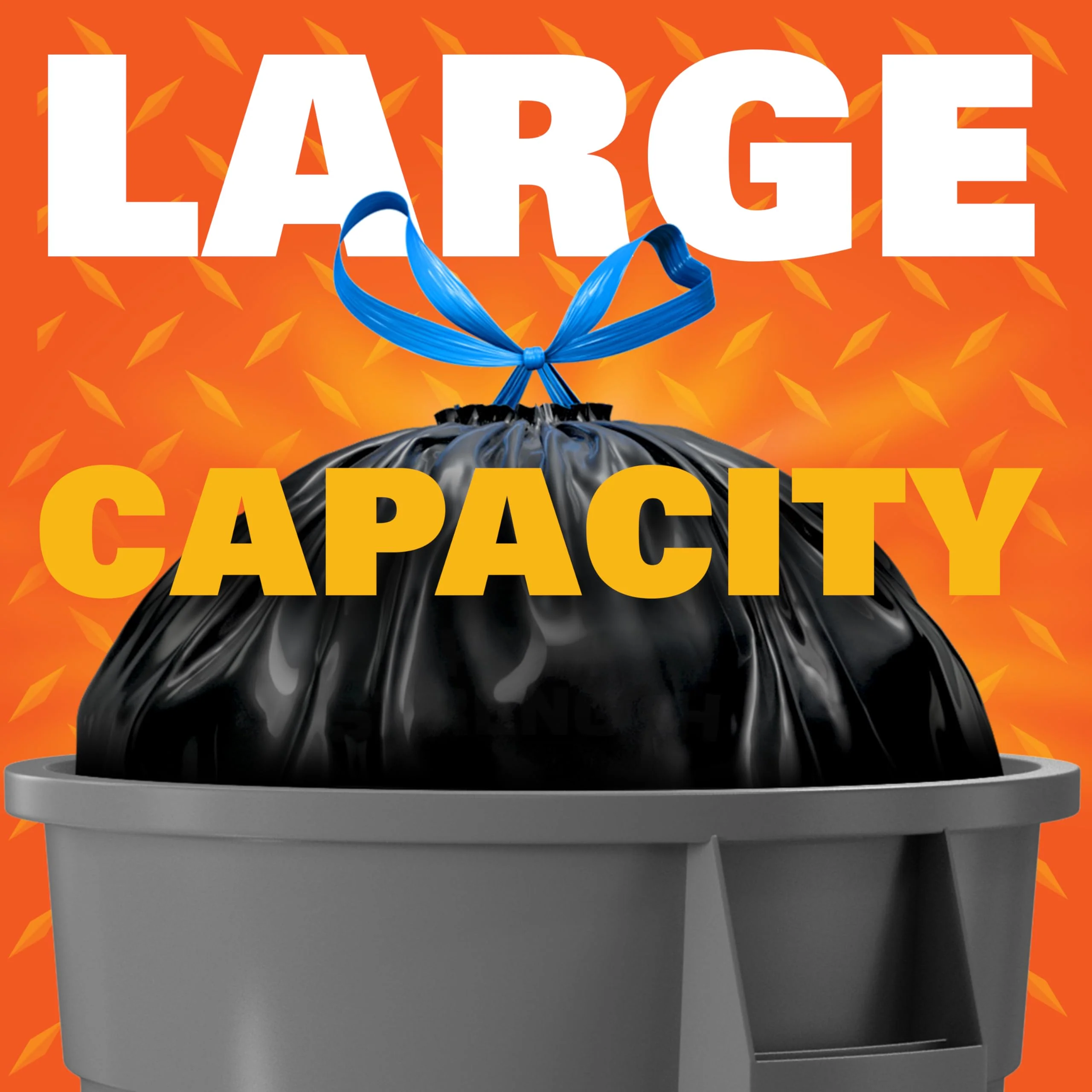 Hefty Strong 30 Gallon Trash Bags, Large Trash Bags 30 Gallon Size, Durable Drawstring Enclosure, Resists Punctures, Leaks, and Tears, Black, Unscented, 56 Bags - Image 6