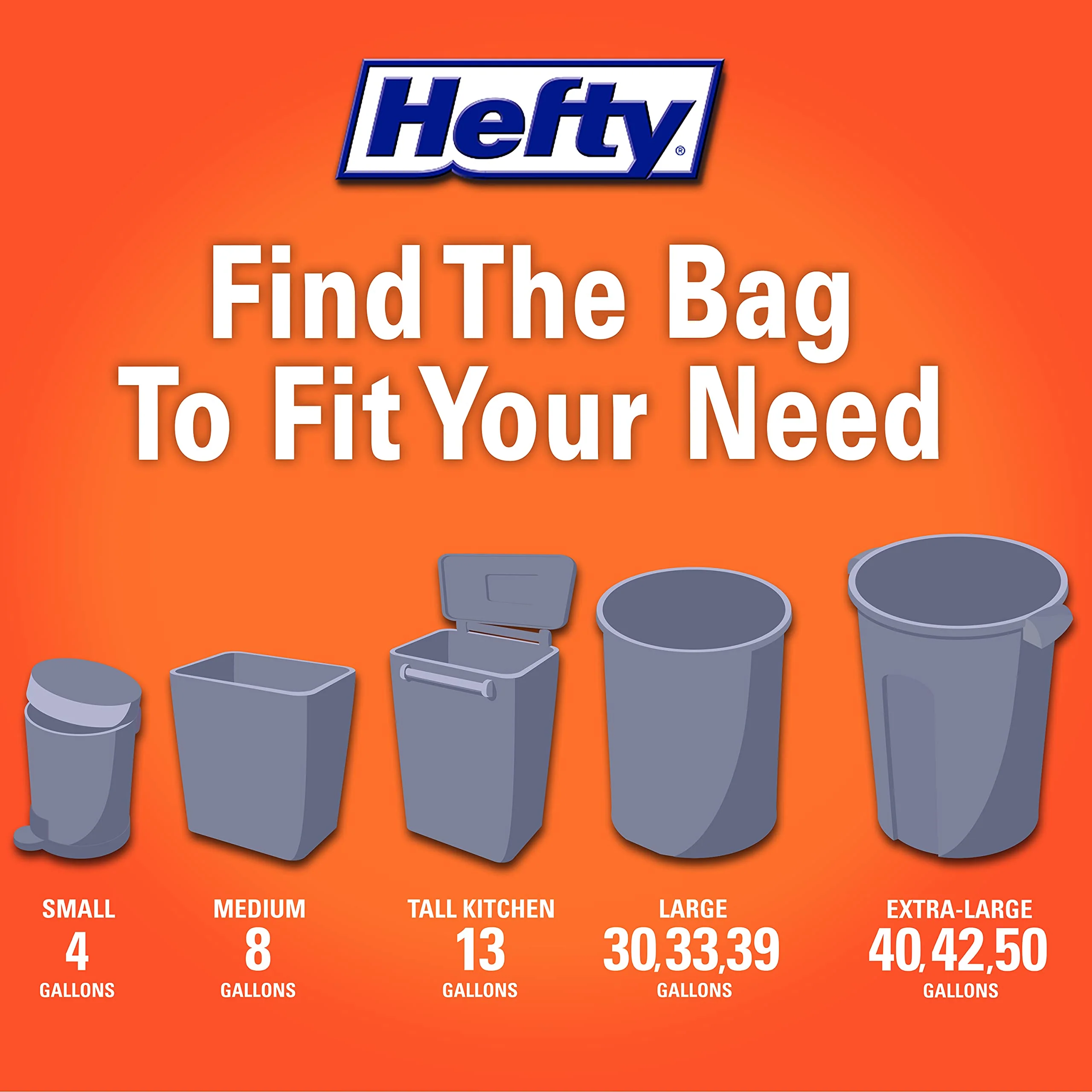 Hefty Ultra Strong 13 Gallon Trash Bags, Tall Kitchen Trash Bags 13 Gallon Size, Drawstring Closure, Continuous Odor Control, White, Citrus Twist Scent, 80 Bags - Image 7