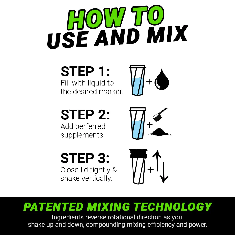 HELIMIX 2.0 Vortex Blender Shaker Bottle Holds upto 28oz | No Blending Ball or Whisk | USA Made | Portable Pre Workout Whey Protein Drink Shaker Cup | Mixes Cocktails Smoothies Shakes | Top Rack Safe - Image 3