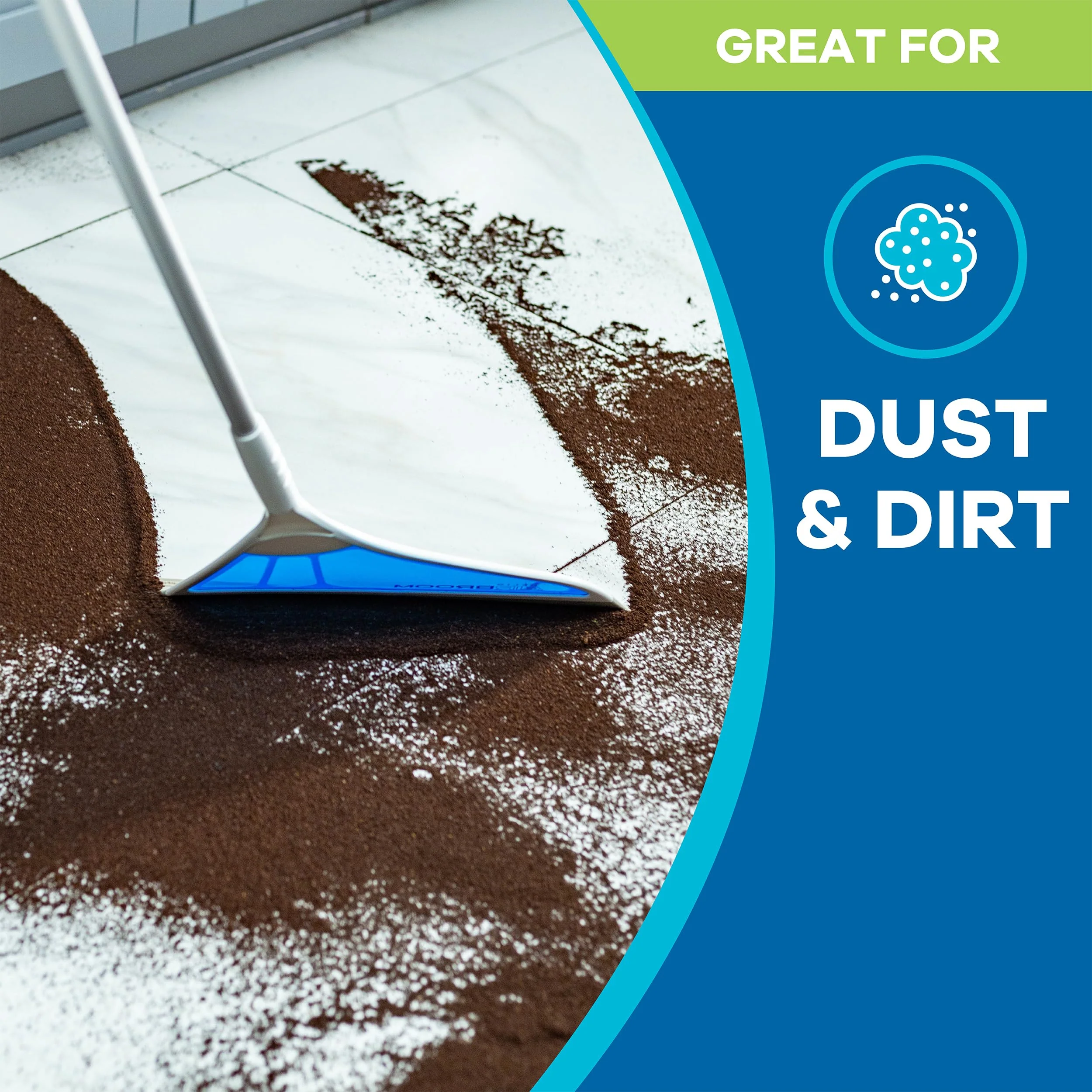 Helio AirBroom 3 Piece Kit All Surface Sweeper and Squeegee for Wet and Dry Cleaning Dust, Dirt, Liquids, Pet Hair, Tile, Hardwood Floors, Carpet, Furniture, Windows, Shower Doors As Seen on TV - Image 6