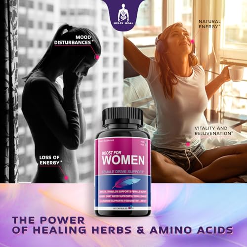 Helix Heal Libido Booster for Women Fast Acting with Horny Goat Weed - Female Desire Pills with Maca Root, Tribulus Terrestris, Ginseng and Hornygoatweed Women - Hormone Balance, Made in USA (60 ct) - Image 7