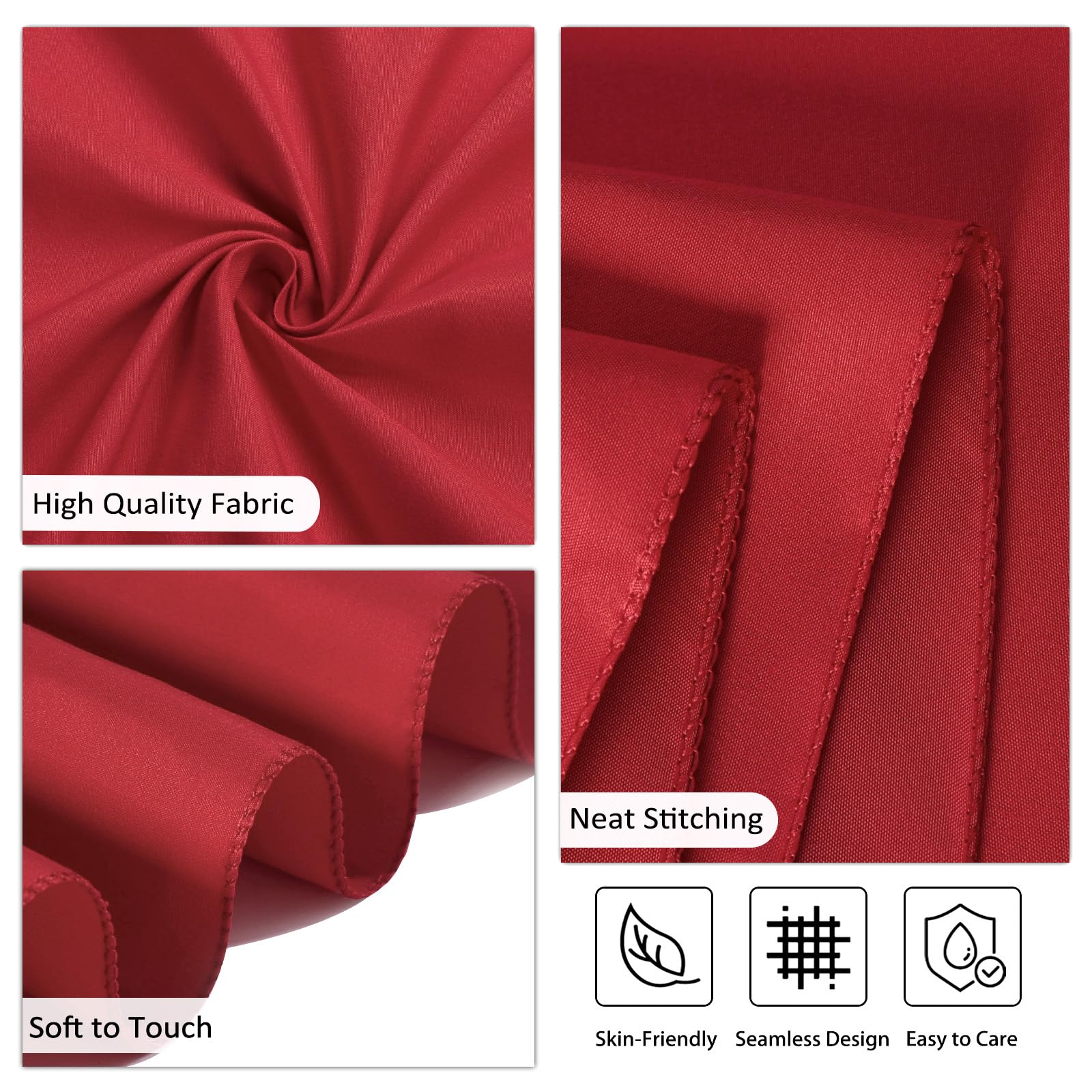 Heneger CozRhythm 8 Pack Red Tablecloth 60 x 126 Inch Rectangular Table Cloth for 8 Foot Rectangle Tables, Wrinkle Resistant Washable Polyester Fabric for Christmas Buffet Wedding Party - Image 4