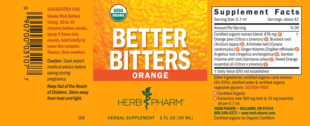Herb Pharm Better Bitters Certified Organic Digestive Bitters, Orange, 1 Ounce (Pack of 2) - Image 3