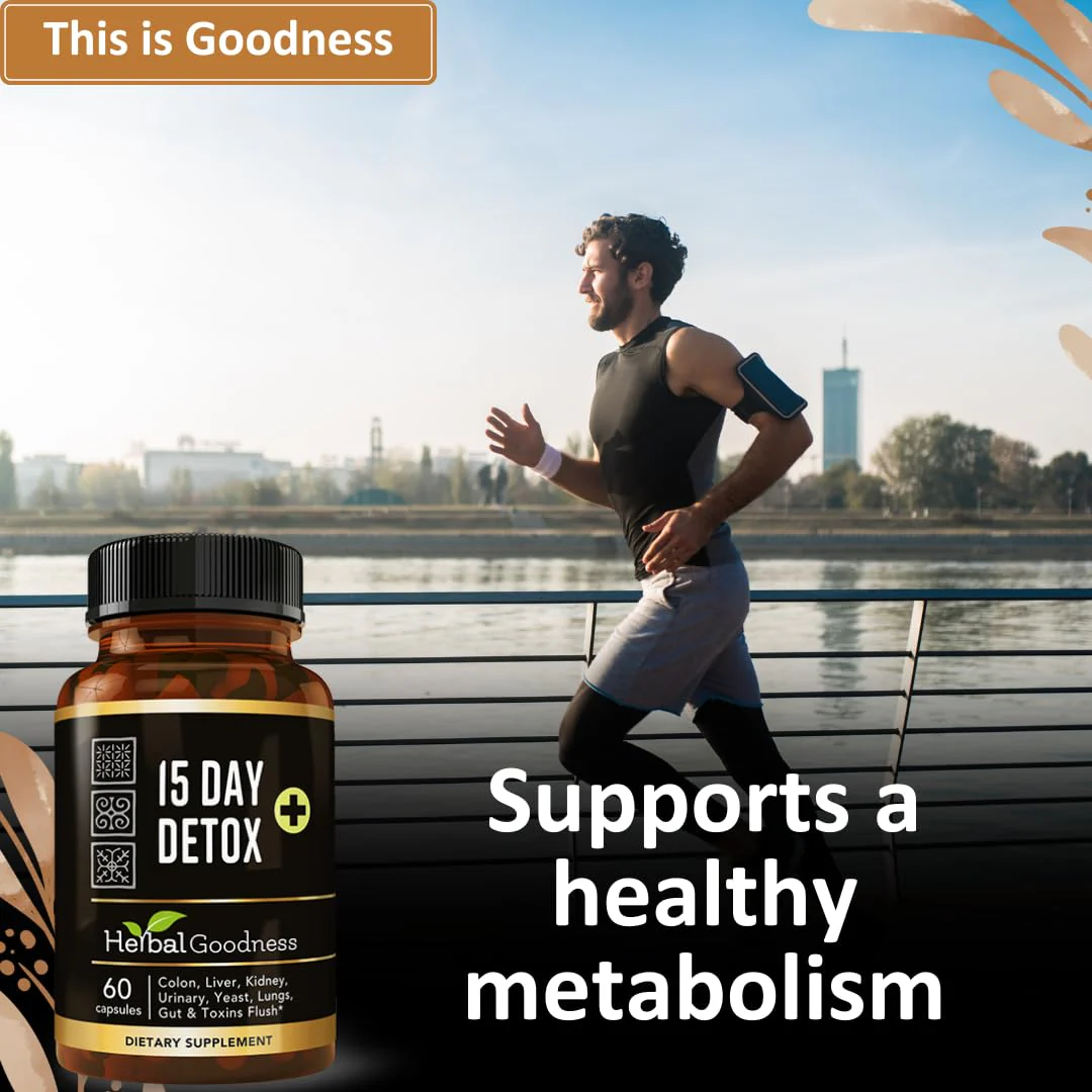 Herbal Goodness 15 Day Detox Capsules (60caps) - Natural Body Detox, Colon Cleanse Support, Gut Health Detox Supplement, Liver and Kidney Support | Non GMO, Gluten Free, Vegan-Friendly - Made in USA - Image 2