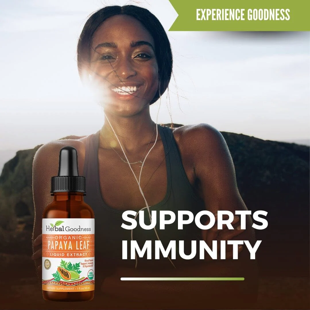 Herbal Goodness Papaya Leaf Extract 1oz – 15X Concentrated Organic Papaya Liquid Supplement | Papaya Enzyme Drops for Platelet Support, Digestive Health & Immune Support | Non-GMO, Vegan, Gluten-Free - Image 4