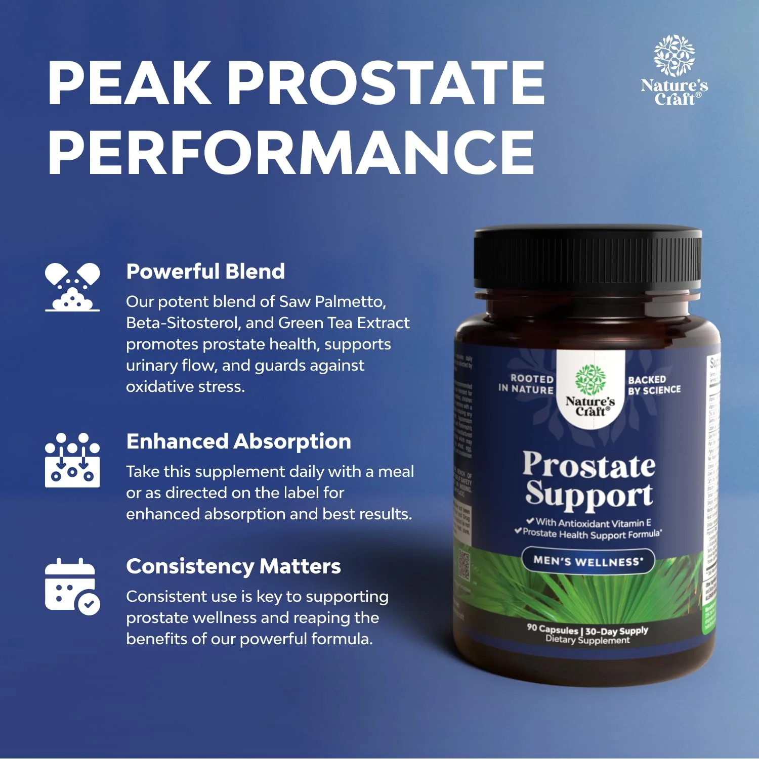 Herbal Prostate Supplement for Men - Potent Pygeum and Saw Palmetto Extract with Beta Sitosterol & Green Tea for Urinary Tract Support - Male Health Blend for Frequent Urination - 90 Capsules - Image 7