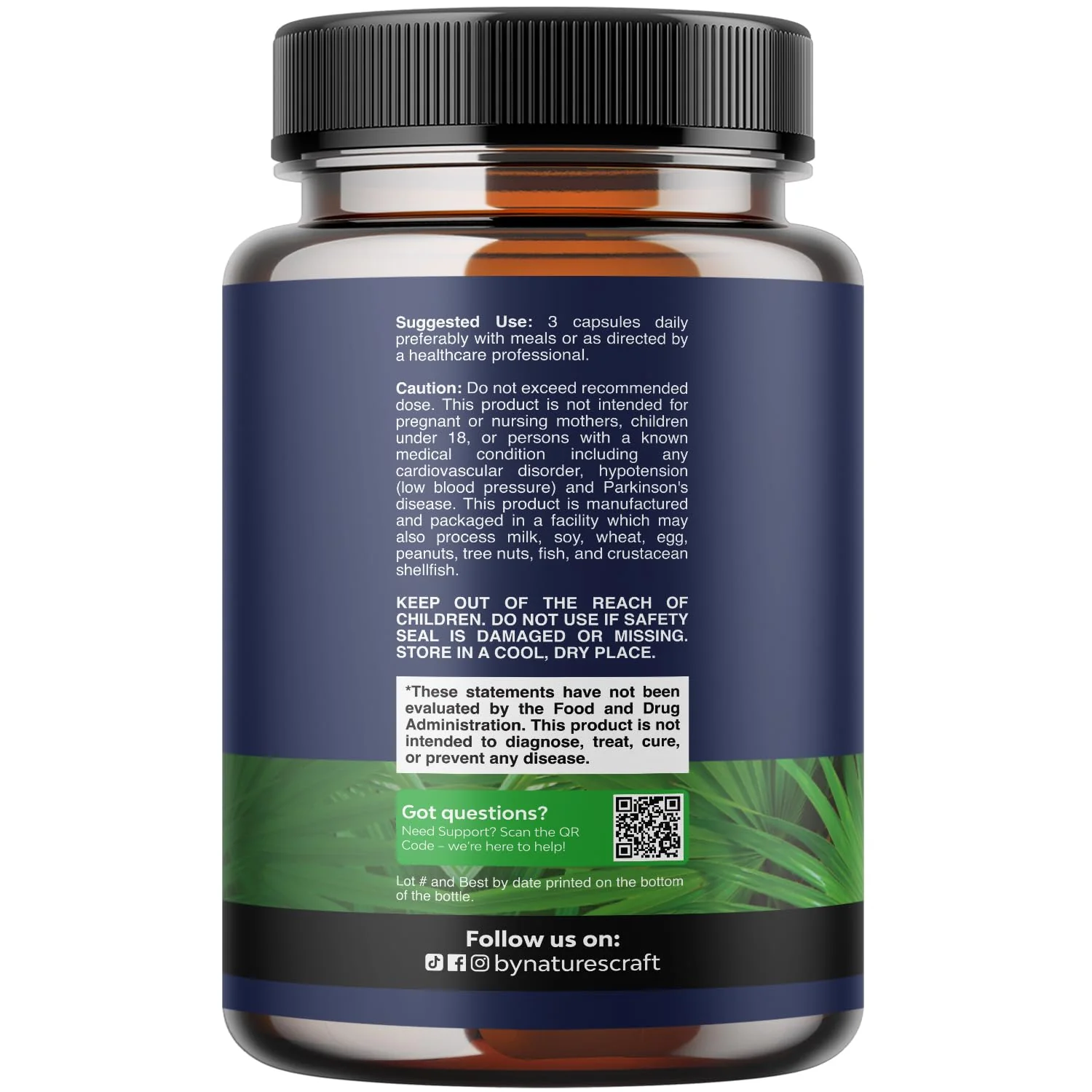 Herbal Prostate Supplement for Men - Potent Pygeum and Saw Palmetto Extract with Beta Sitosterol & Green Tea for Urinary Tract Support - Male Health Blend for Frequent Urination - 90 Capsules - Image 9