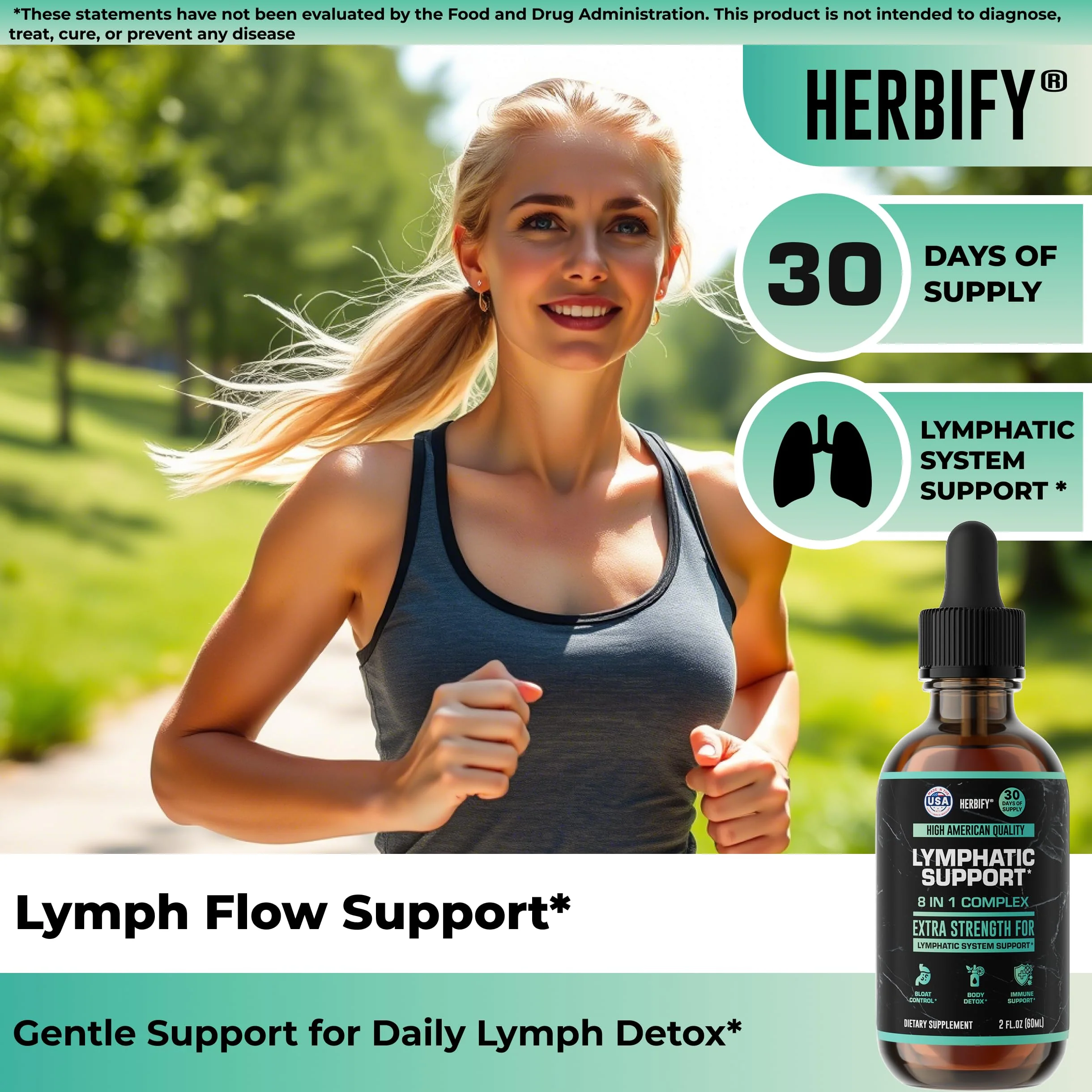 HERBIFY Lymphatic Drainage Drops for Liver Detox & Immune Support - Lymph System Support Drops - Detox Cleanse - 60 Days Supply - 2 Fl Oz Made in USA - Image 6