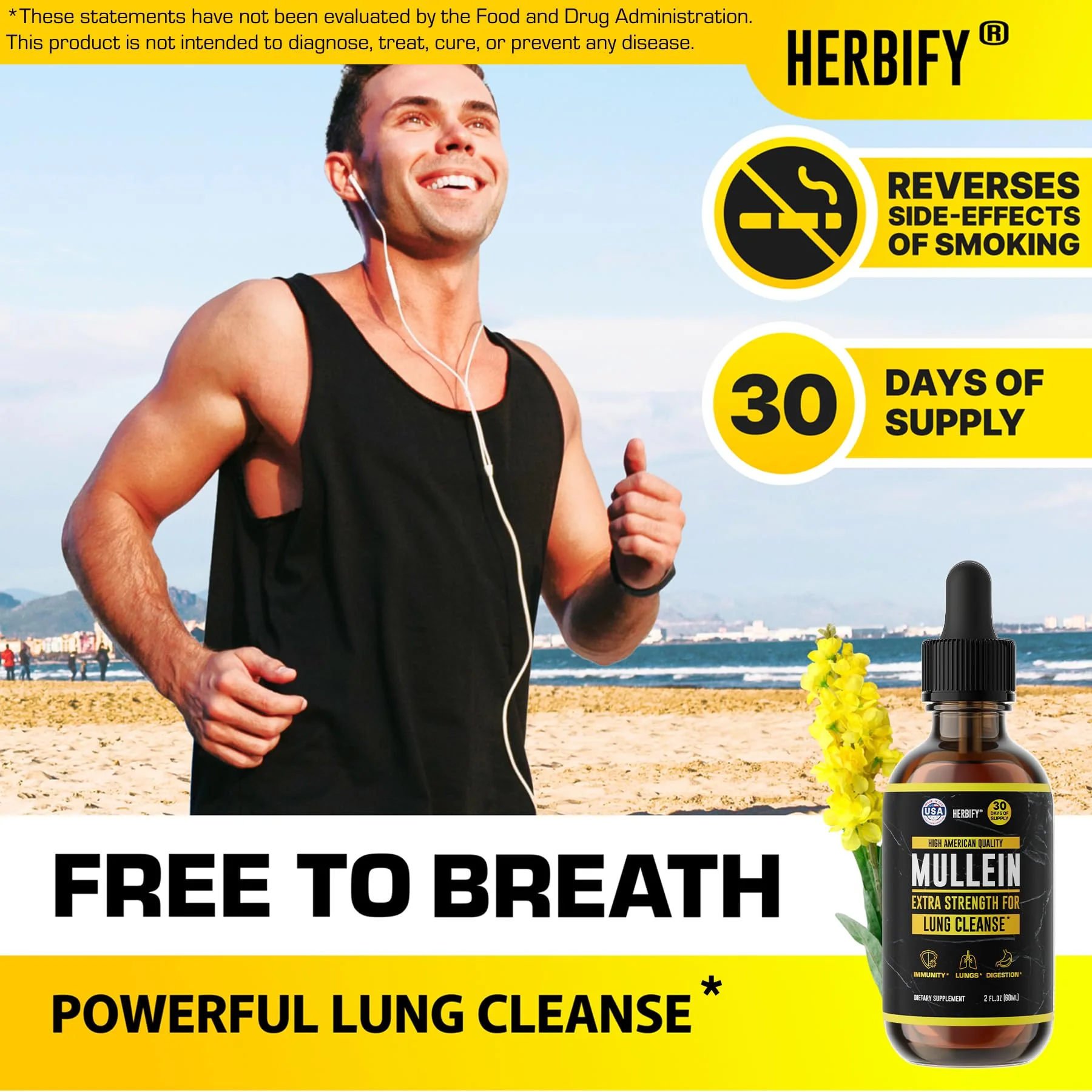 HERBIFY Mullein Extract 2 oz Tincture for Respiratory Health, Mullein Leaf and Flowers Blend (Verbascum Densiflorum) - Image 3