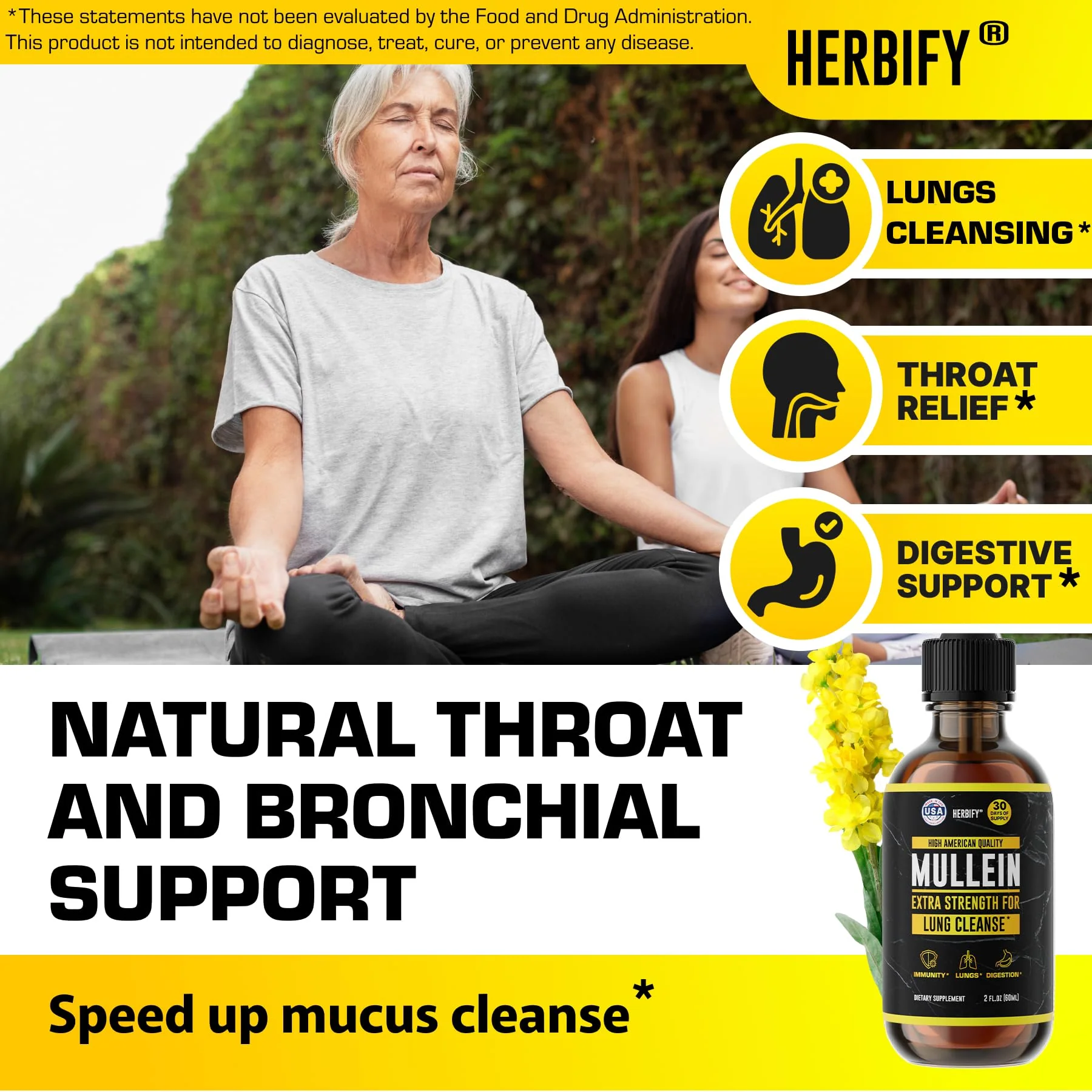 HERBIFY Mullein Extract 2 oz Tincture for Respiratory Health, Mullein Leaf and Flowers Blend (Verbascum Densiflorum) - Image 5