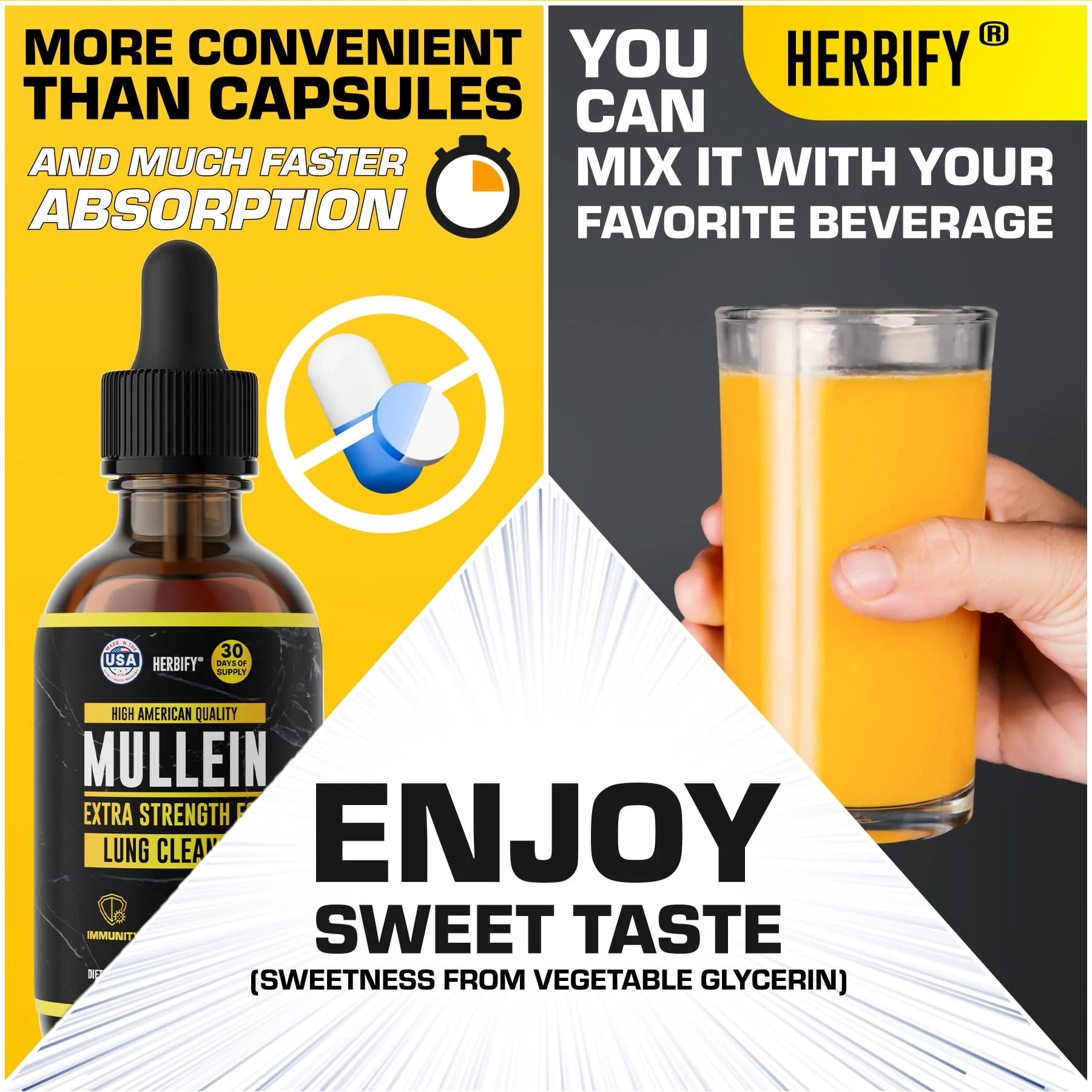 HERBIFY Mullein Extract 2 oz Tincture for Respiratory Health, Mullein Leaf and Flowers Blend (Verbascum Densiflorum) - Image 6