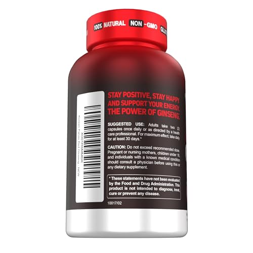 Herbtonics Korean Red Panax Ginseng 1500mg - Energy Supplement for Peak Performance, Focus & Vitality - High Potency Ginseng Root Extract - 120 Vegan Capsules - Image 3