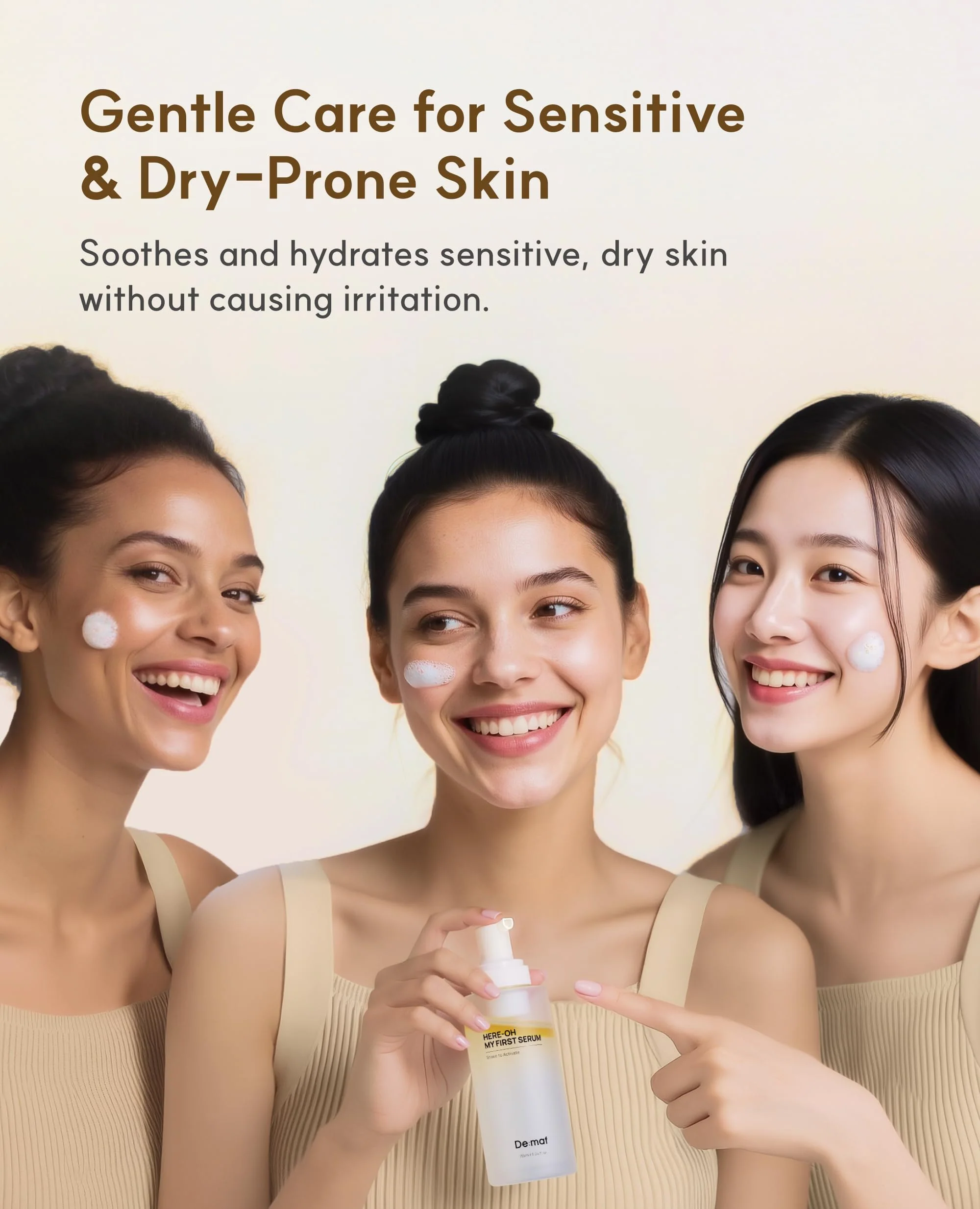 Here-Oh My First Hydrating Serum with Hyaluronic Acid | Facial Serum for Glowing Skin & Skin Barrier Repair | Korean Serum for Dry Skin & Sensitive Skin (1.69 fl oz) - Image 3