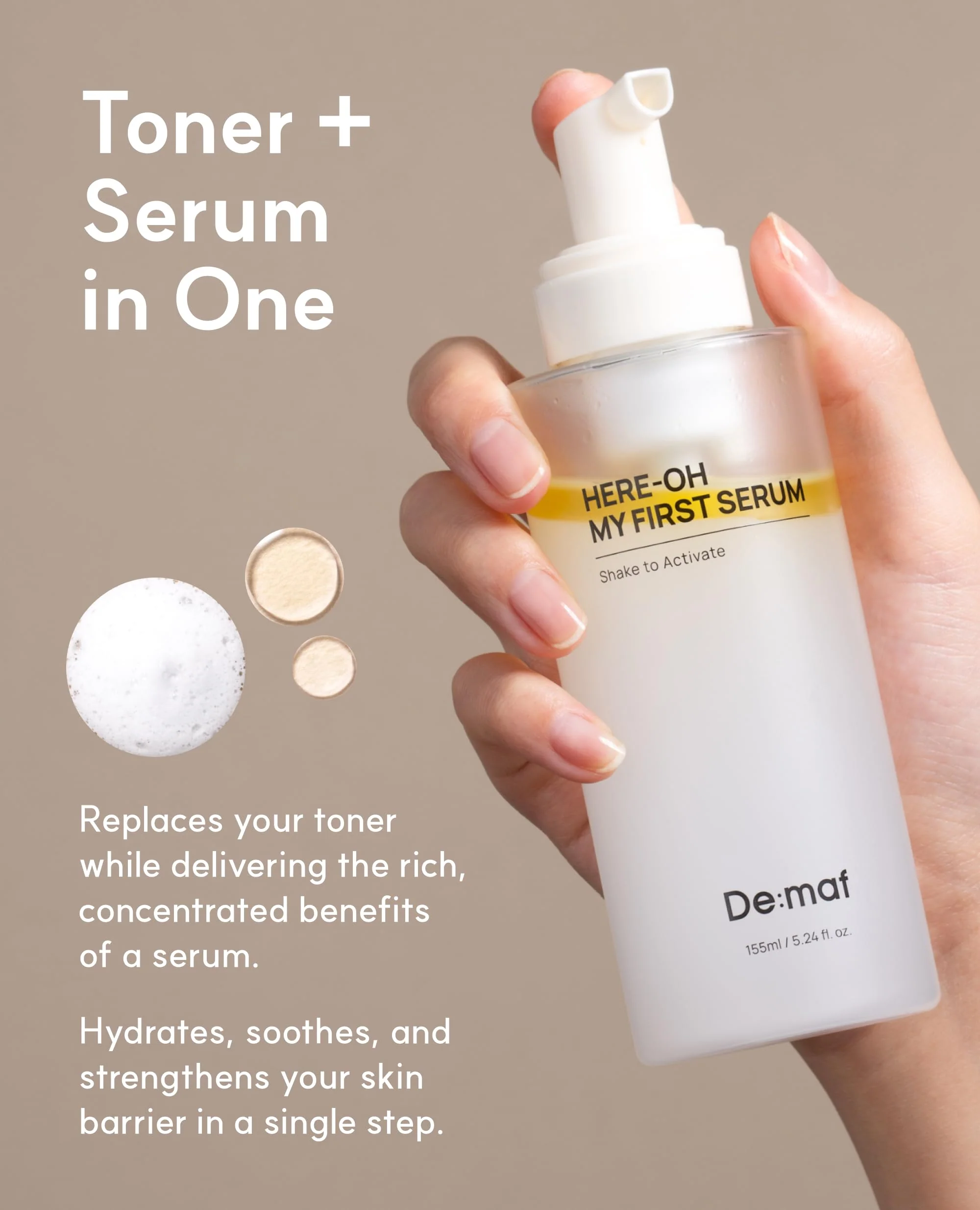 Here-Oh My First Hydrating Serum with Hyaluronic Acid | Facial Serum for Glowing Skin & Skin Barrier Repair | Korean Serum for Dry Skin & Sensitive Skin (1.69 fl oz) - Image 4