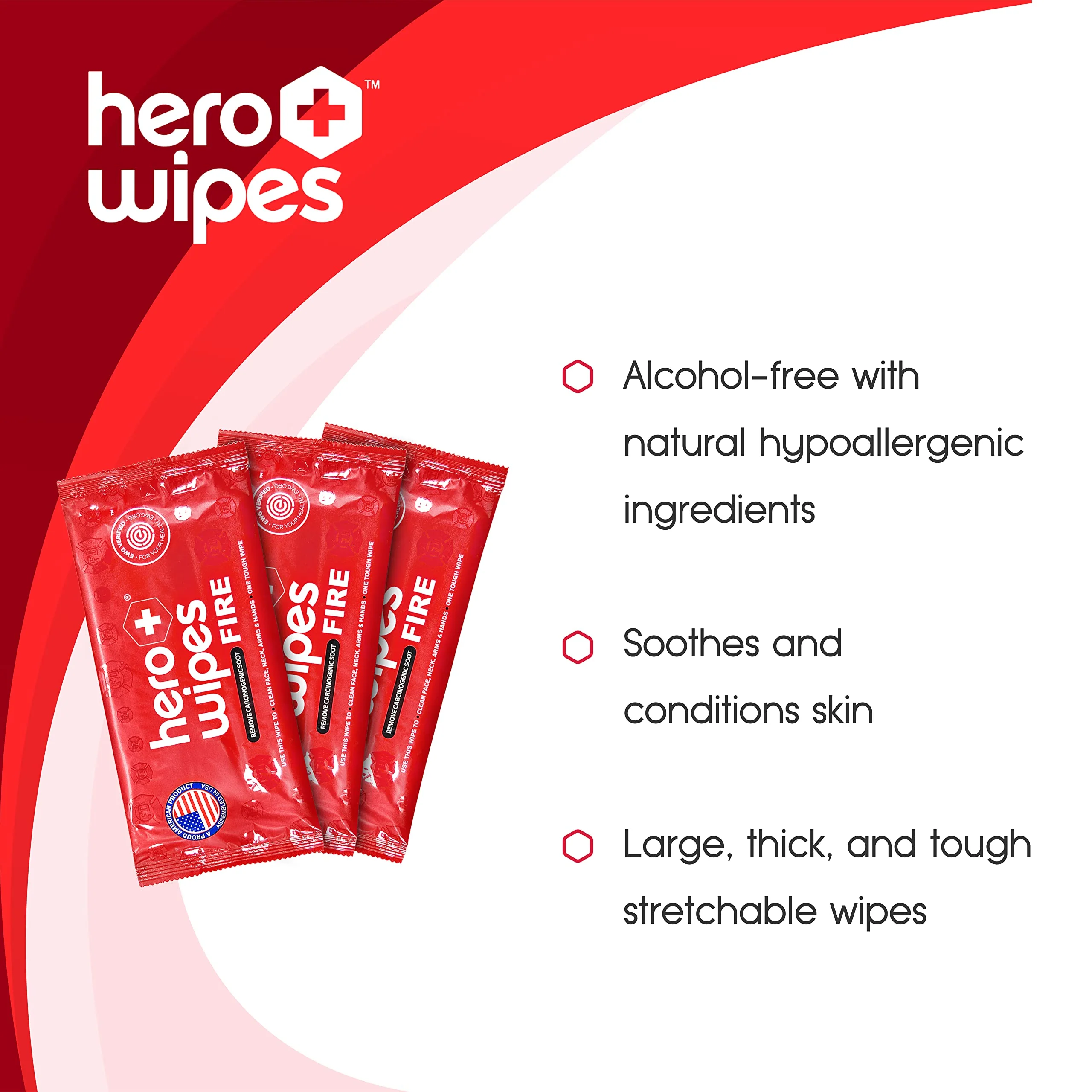 Hero Wipes Body Wipes Remove 98% Of Carcinogens, Ash, Soot, Smoke, Toxins - 120ct Extra Thick Durable 10x9 inches Firefighter Wet Wipes - Image 4