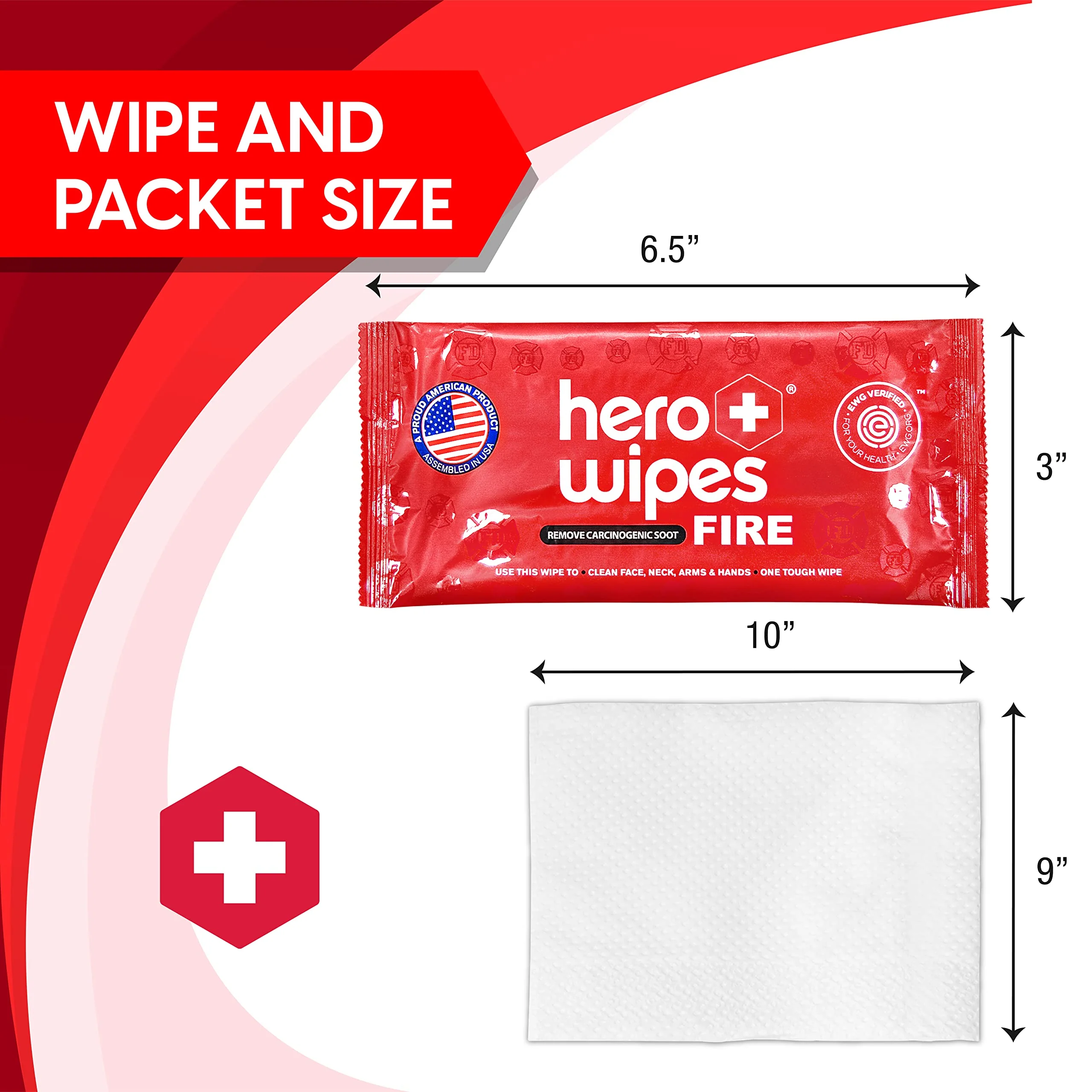 Hero Wipes Body Wipes Remove 98% Of Carcinogens, Ash, Soot, Smoke, Toxins - 120ct Extra Thick Durable 10x9 inches Firefighter Wet Wipes - Image 5