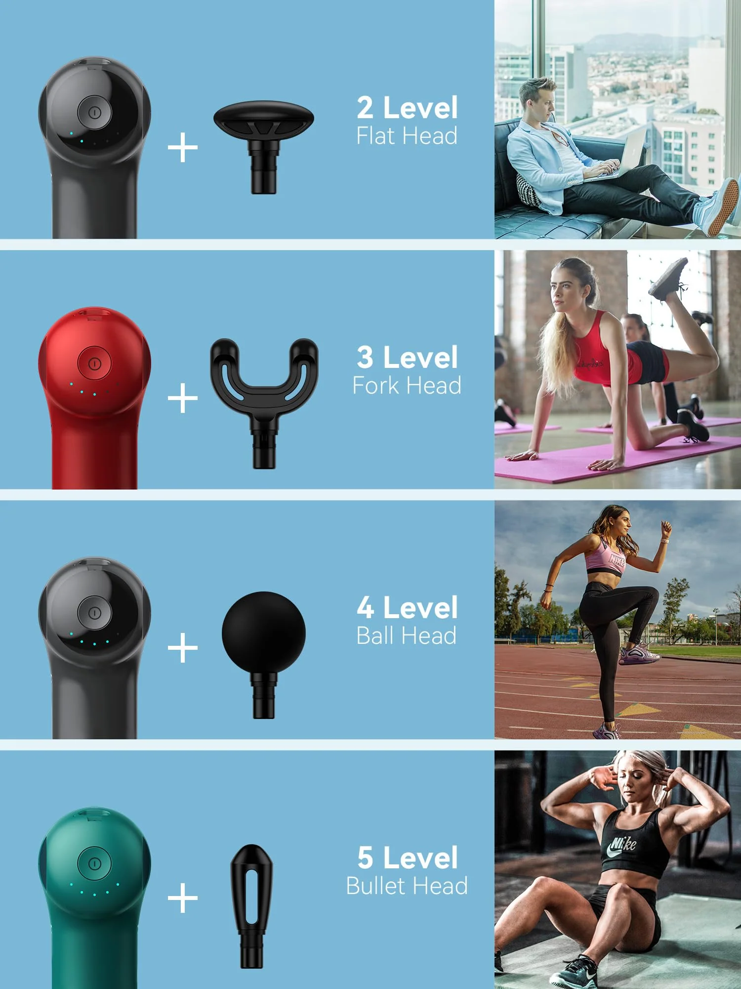 HEYCHY Super Mini Massage Gun, Percussion Deep Tissues Muscle Massager, Compact Sports Travel Massage Gun, Portable Handheld Massager for Home, Gym, Office, Outdoors - Image 4