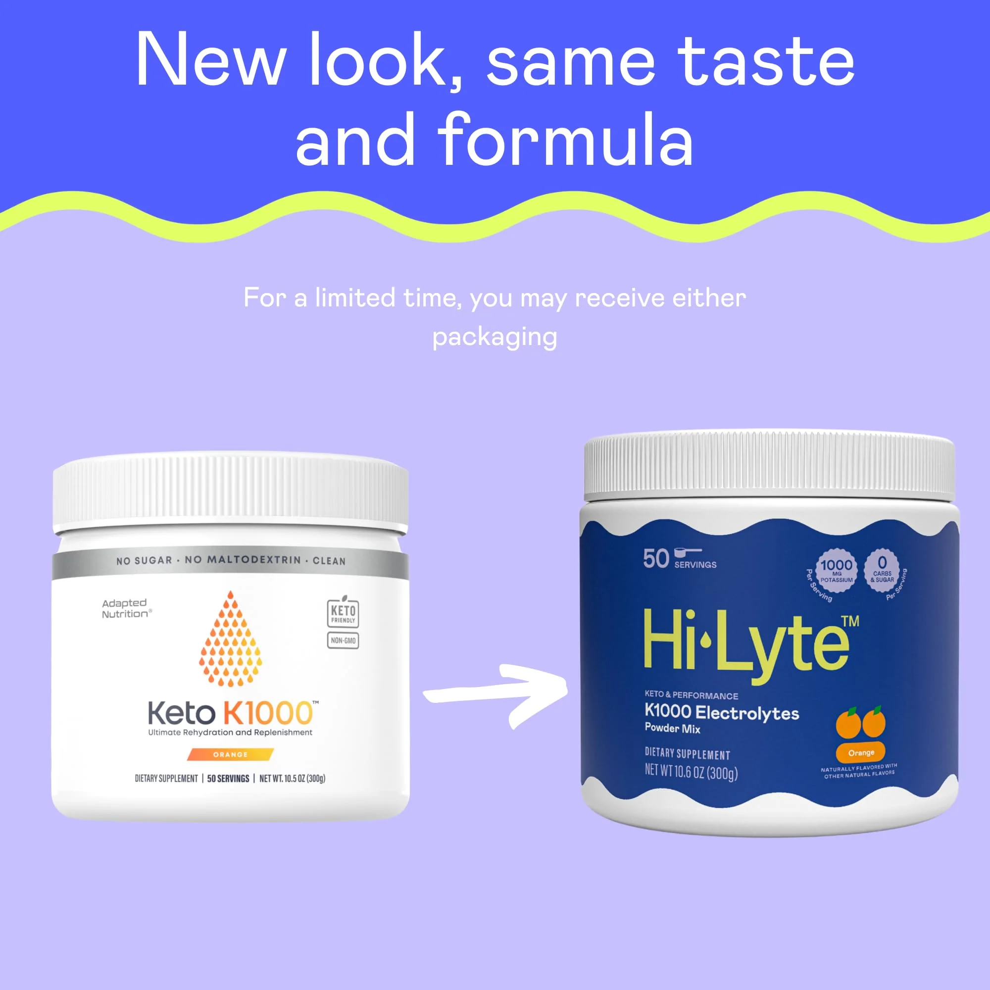 Hi-Lyte K1000 Electrolytes Powder Mix Orange Keto & Performance, 50 Servings - Image 3