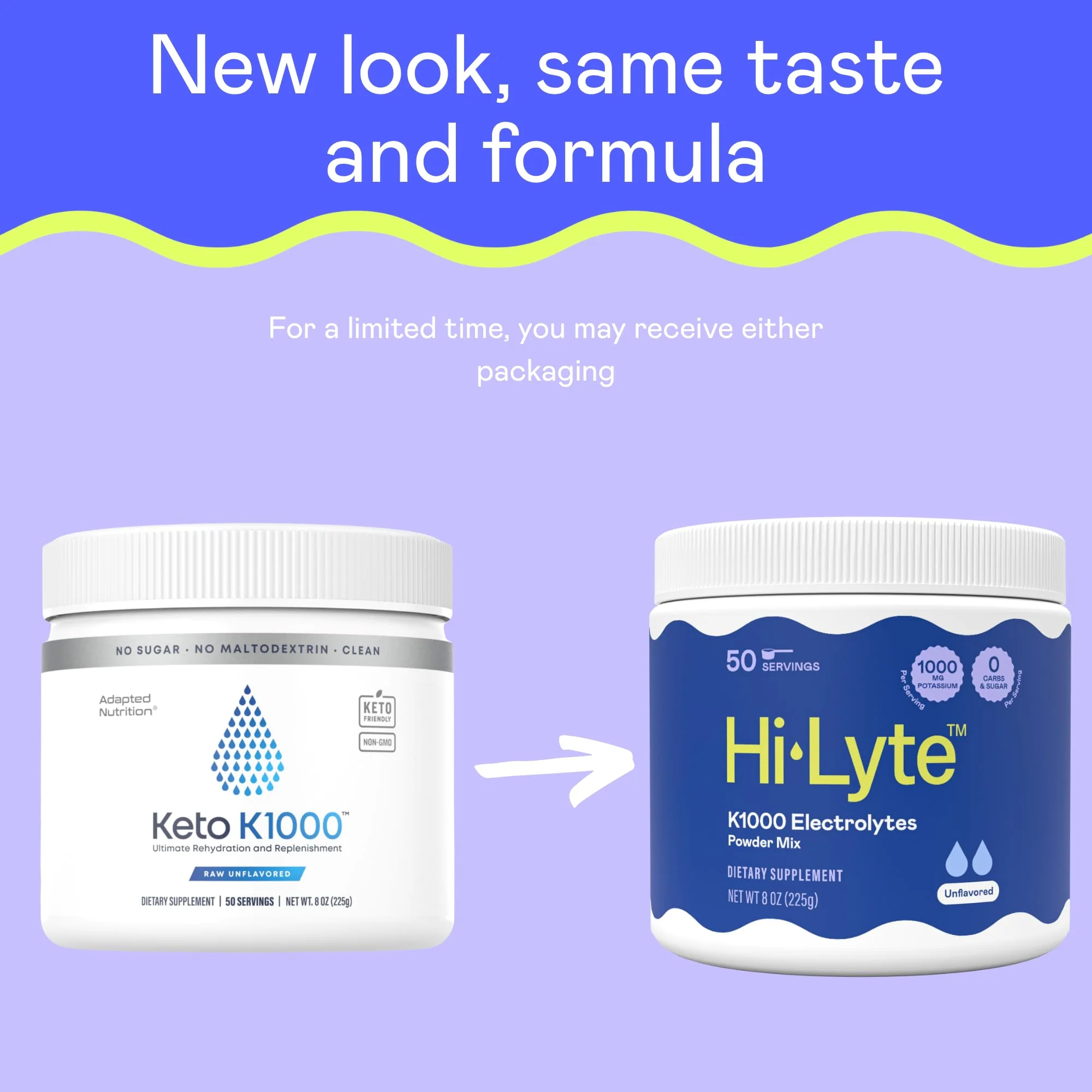 Hi-Lyte K1000 Electrolytes Powder Mix Unflavored Keto & Performance, 50 Servings - Image 3