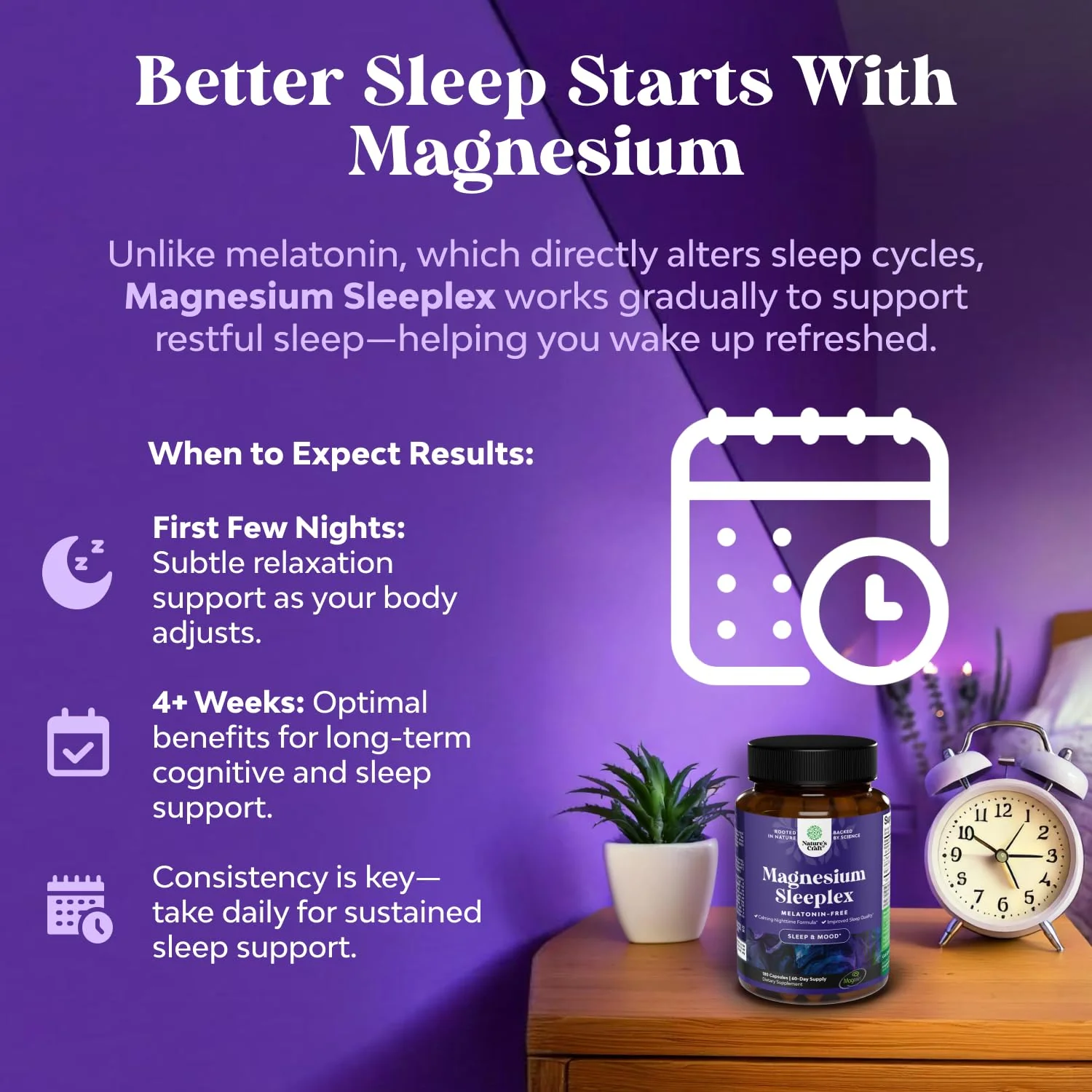 High Absorption Magnesium Sleep Supplement - Rest Support Magtein Magnesium L-Threonate and Apigenin Theanine for Sleep and Rest for Women & Men - Mg L-Threonate Melatonin Free Sleeping Aid - 180 Ct - Image 7