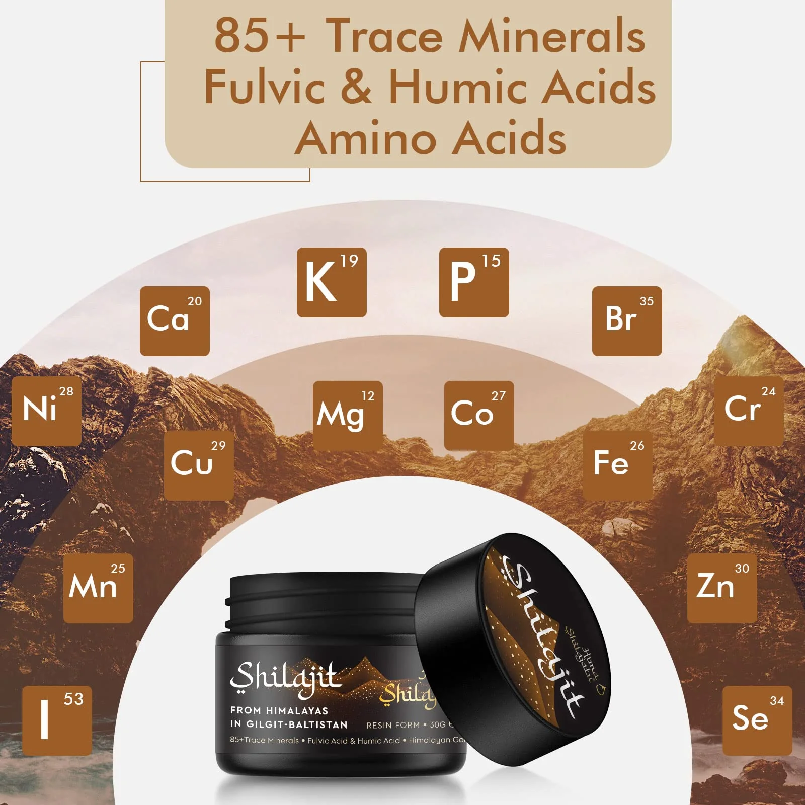 Hima Shilajatu Shilajit Purest Himalayan Organic Shilajit Resin - Gold Grade 100% Purity Shilajit with Fulvic Acid & 85+ Trace Minerals Complex for Energy & Immune Support, 30 Grams (2 Months Supply) - Image 6
