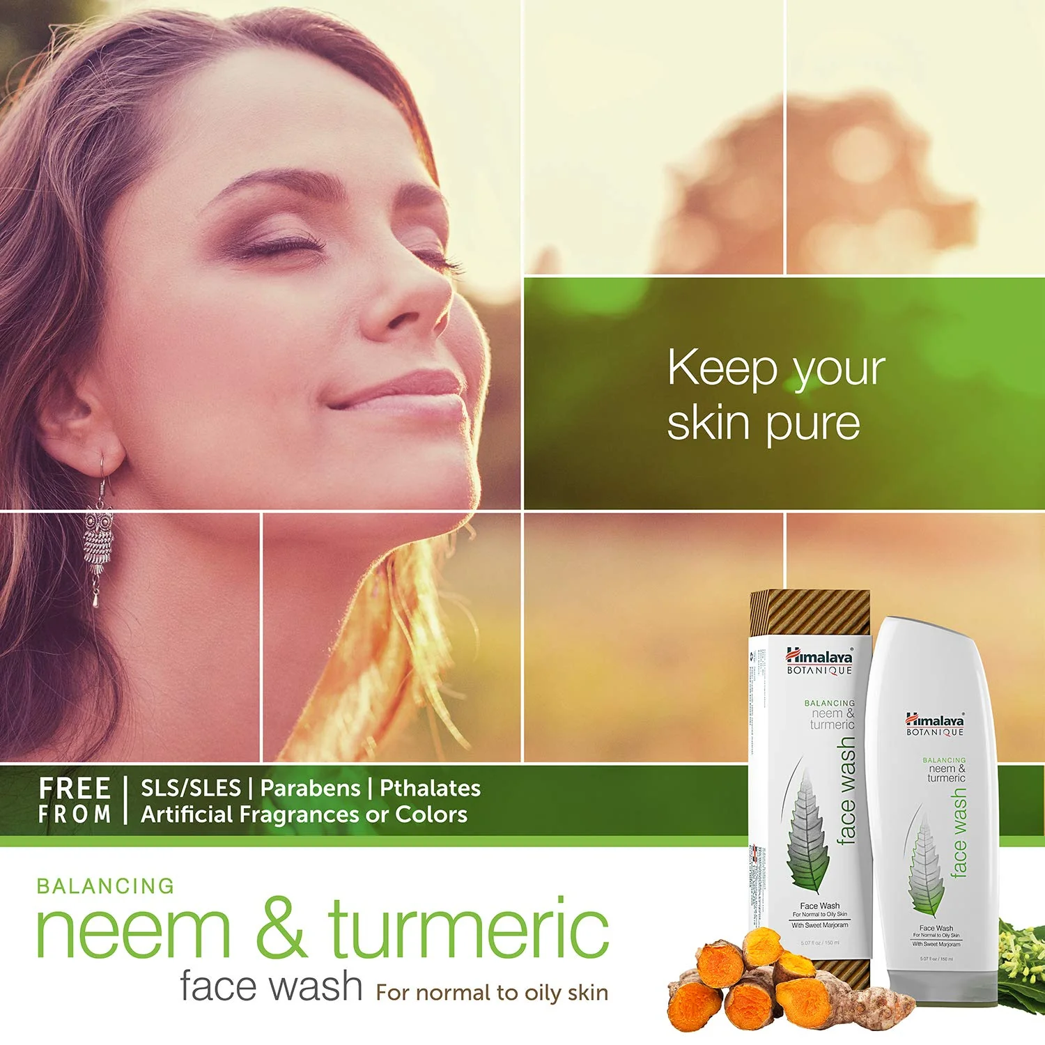 Himalaya Botanique Balancing Neem & Turmeric Face Wash, Dermatologically Tested, Vitamin E, Vegan, Cruelty Free, Paraben Free, SLS Free, 5.07 Fl Oz, 2 Pack - Image 5