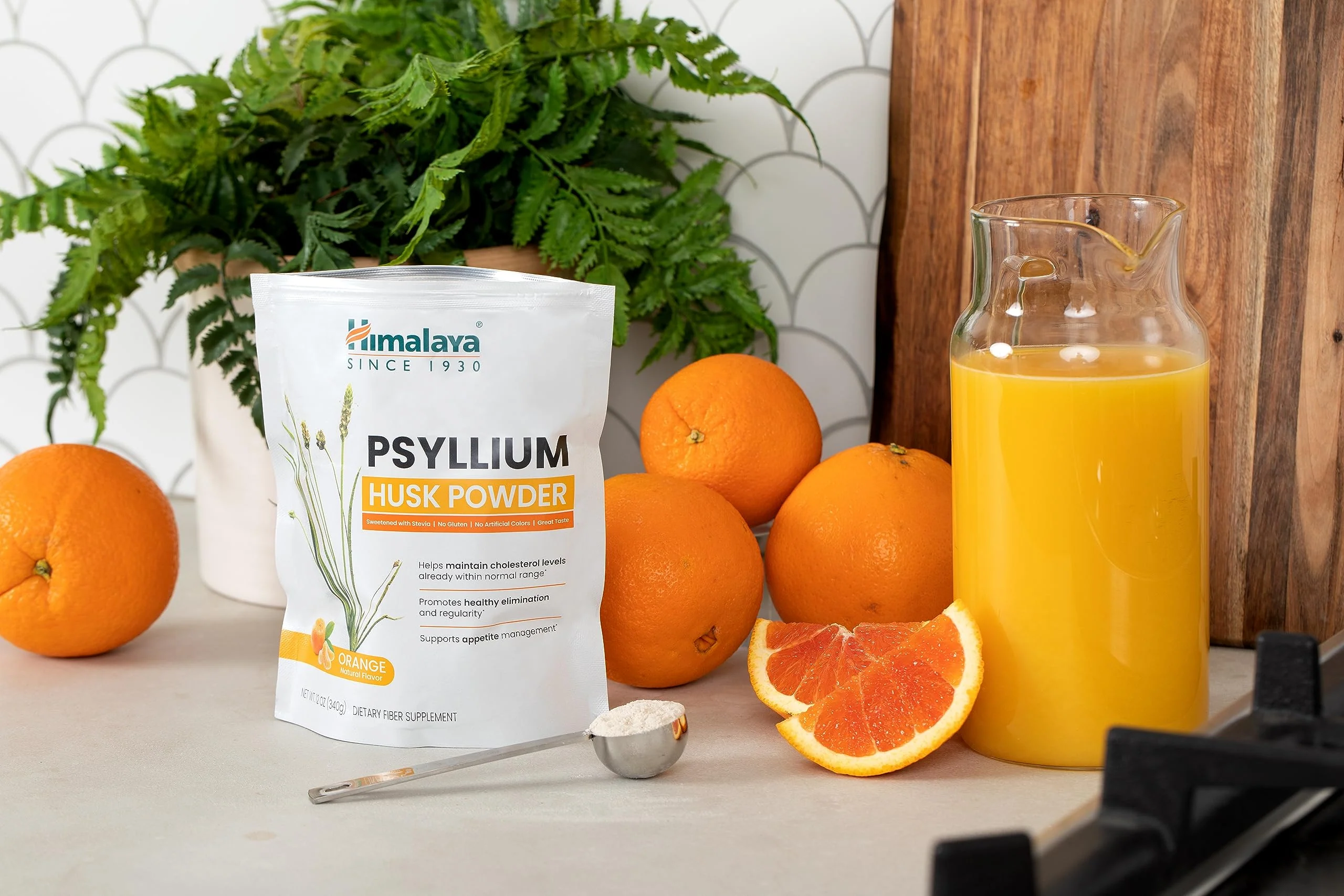 Himalaya Psyllium Husk Powder, Orange, 48 Servings - Daily Fiber Supplement for Supporting Digestive Health and Regularity - Vegan, Non-GMO, Sugar Free, Gluten Free, 12 oz (340 g) - Image 7