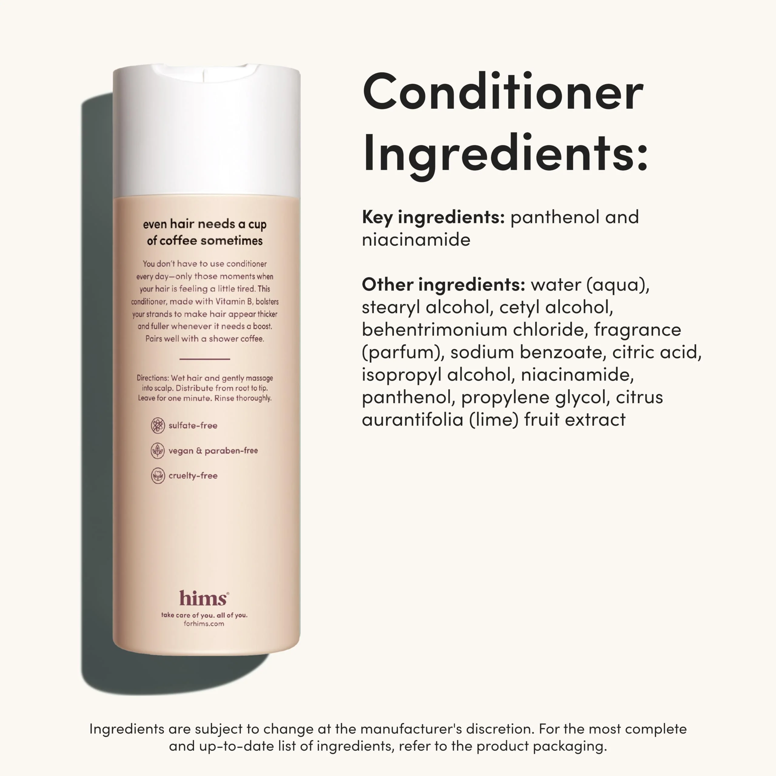 hims Thick Fix Shampoo & Conditioner Set - Saw Palmetto for Healthy Hair Growth & Thickening - Scalp Cleansing - Vegan, Sulfate-Free & Cruelty-Free - Eucalyptus Scent, 6.4 fl oz - Image 3