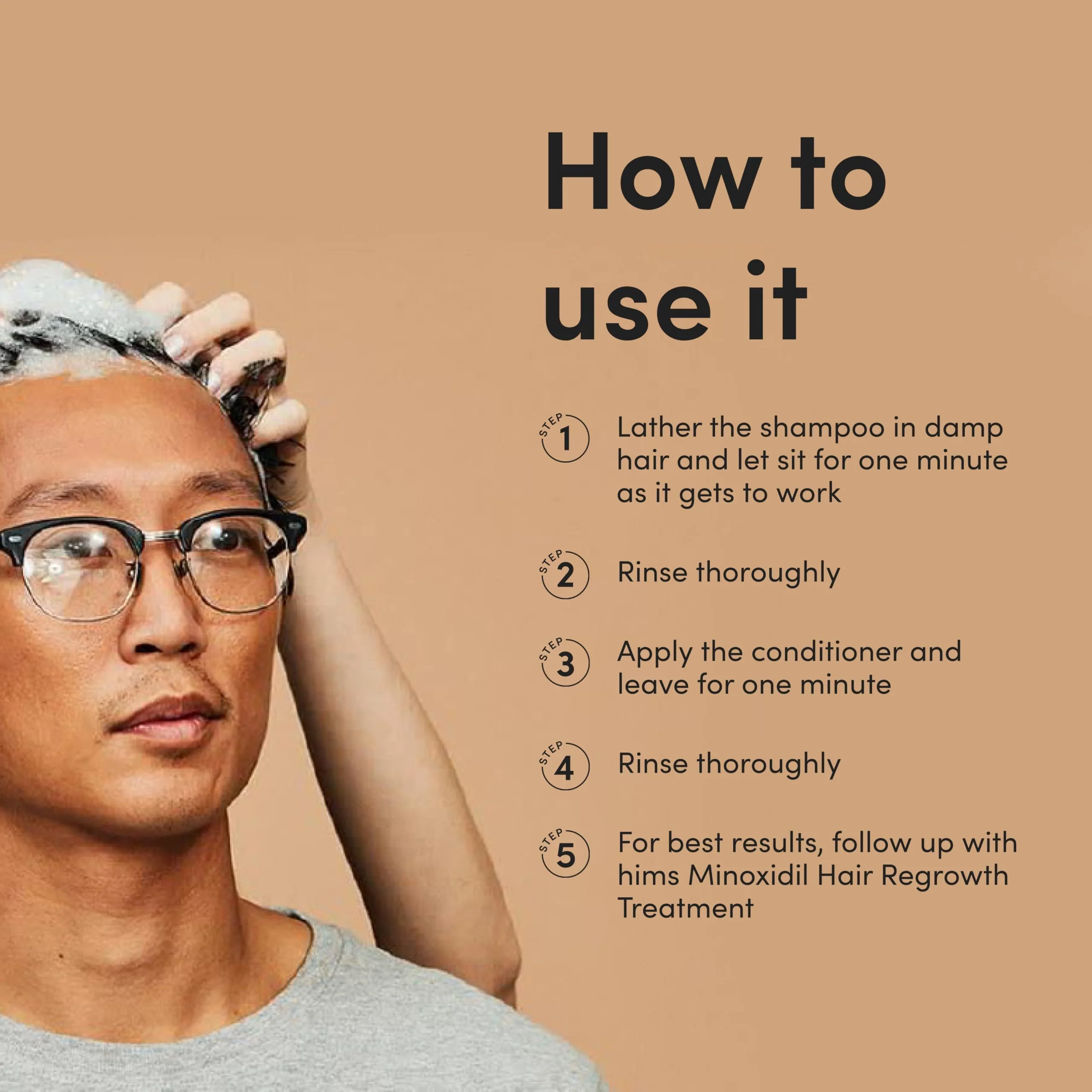 hims Thick Fix Shampoo & Conditioner Set - Saw Palmetto for Healthy Hair Growth & Thickening - Scalp Cleansing - Vegan, Sulfate-Free & Cruelty-Free - Eucalyptus Scent, 6.4 fl oz - Image 5