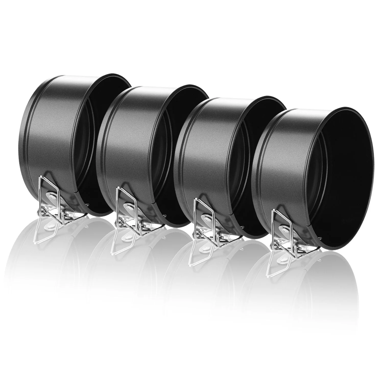 Hiware 4-Inch Mini Springform Pan Set - 4 Piece Small Nonstick Cheesecake Pan for Mini Cheesecakes, Pizzas and Quiches - Image 6