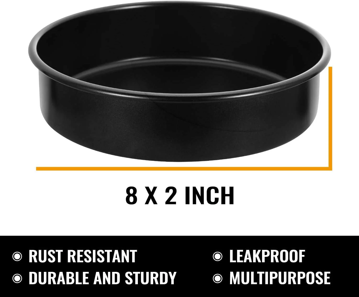 HIWARE 8-Inch Round Cake Pan Set of 3, Nonstick Baking Cake Pans with 90 Pieces Parchment Paper, Dishwasher Safe - Image 7