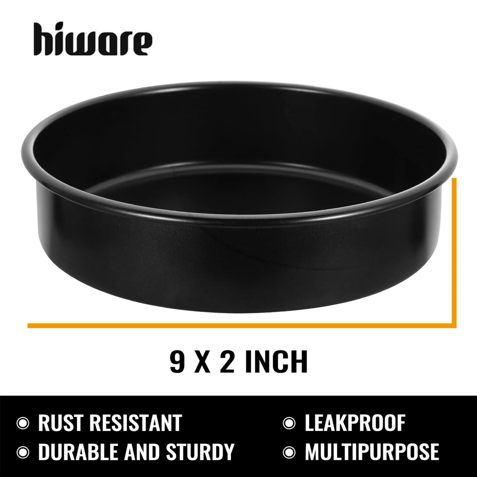 HIWARE 9-Inch Round Cakes Pan Set with 60 Pieces Parchment Paper Rounds, Nonstick Baking Cake Pans, Dishwasher Safe - Set of 2 - Image 8