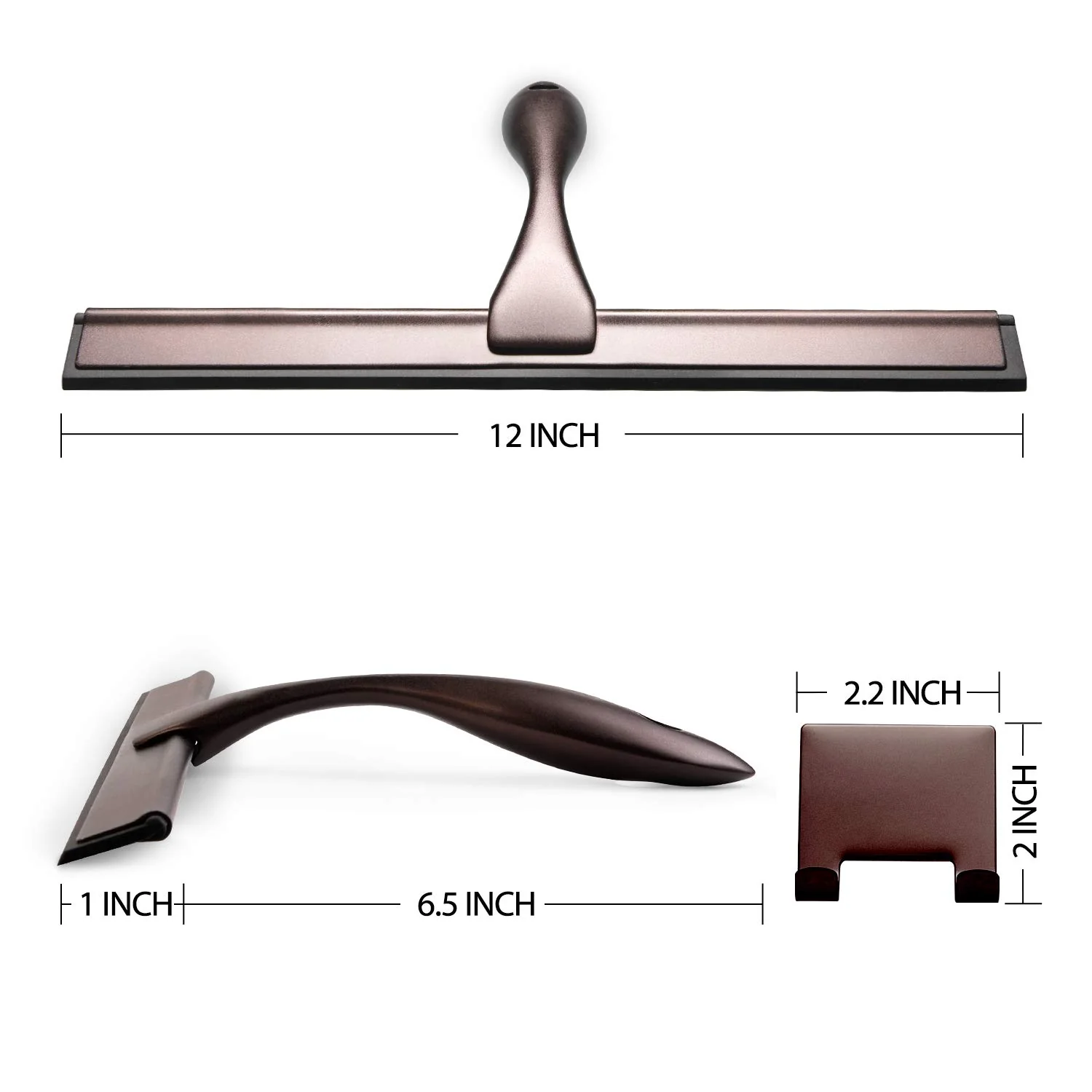 Hiware All-Purpose Shower Squeegee for Shower Doors, Bathroom, Window and Car Glass - Bronze, Stainless Steel, 12 Inches - Image 7