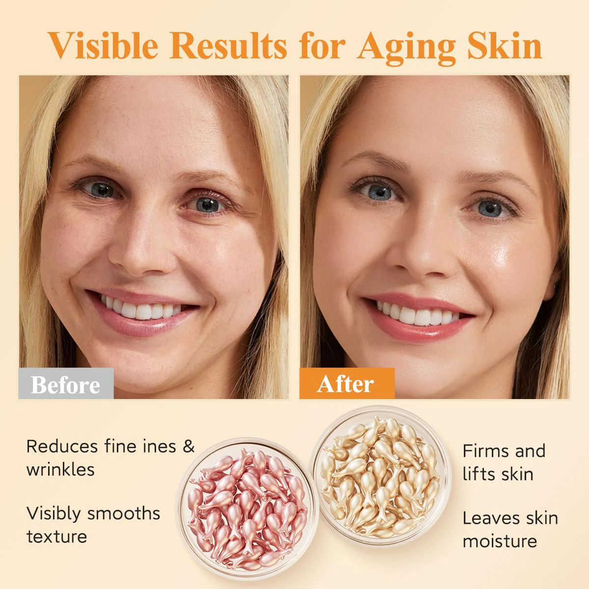 HKH Vitamin C & Retinol Serum for Face - Vit C Oil Capsules with Niacinamide Anti Aging Skincare - Vit A Night Serum Capsules for Women - Moisturise Smooth Fine Lines Even Tone Firming Skin (38+38 ct) - Image 7