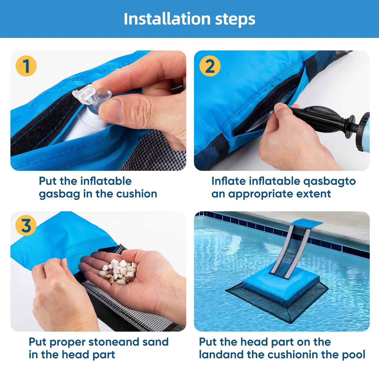 HKZ Pool Critter Animal Escape Ramp - 2Pack Critter Frog Saver Log for Swimming Pool with Reflective Strips, Wildlife Frog Pool Saver Floating Escape Device for Small Critters Squirrel Lizards (Blue) - Image 5