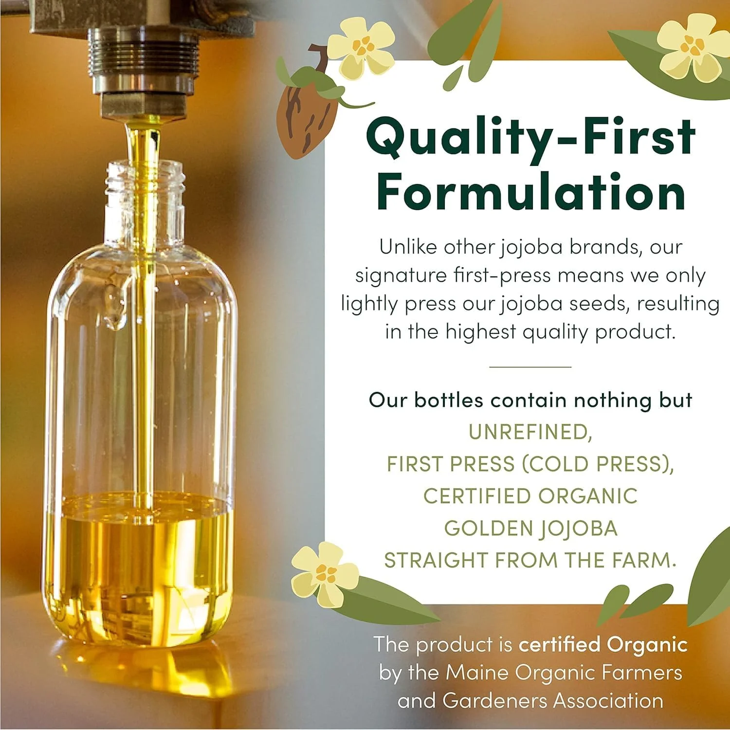HobaCare Bulk Organic Jojoba Oil - Natural 100% Pure Hexane Free Unrefined Carrier Oil for Skincare, Beard, Hair, Face, Scalp Massage, Bath, Facial - Long Shelf Life (64 oz Half Gallon) - Image 6